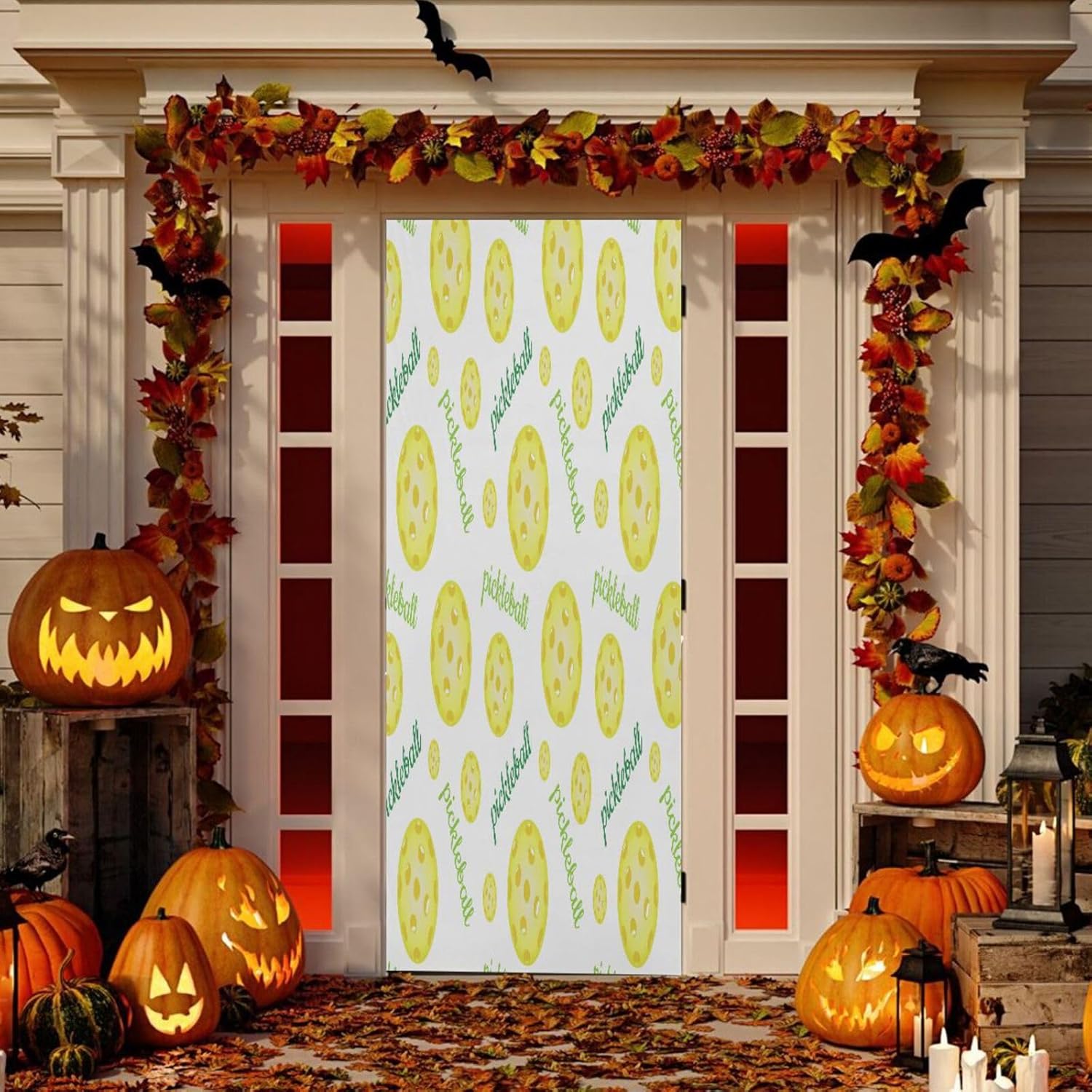 Susiyo Yellow Pickleball Halloween Door Cover