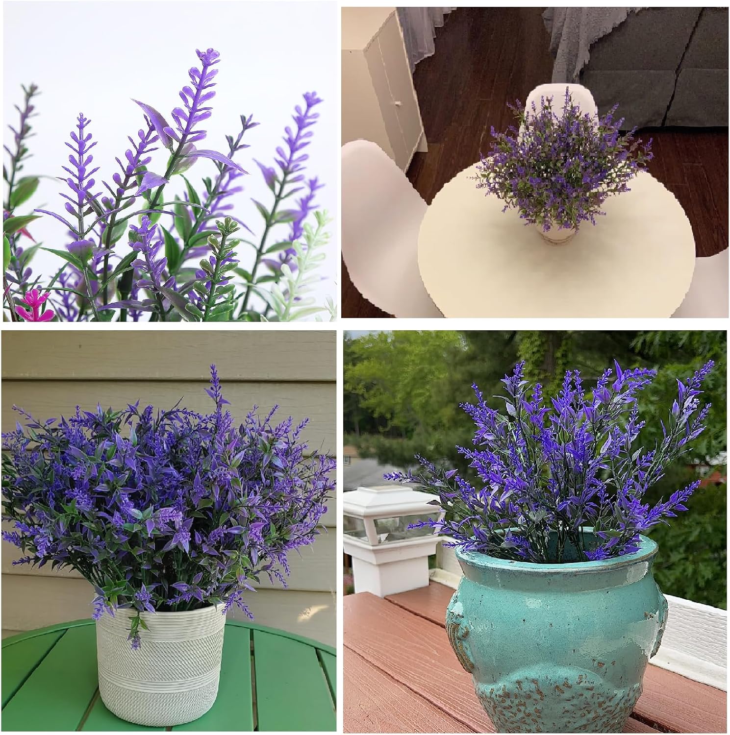 Herfate 20 Bundle Fake Lavender Flowers UV Resistant Hanging Decor