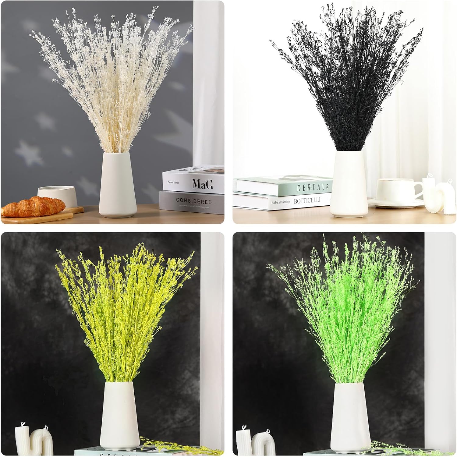 Tavkite Dried Babys Breath Bouquet 17 Inch Black