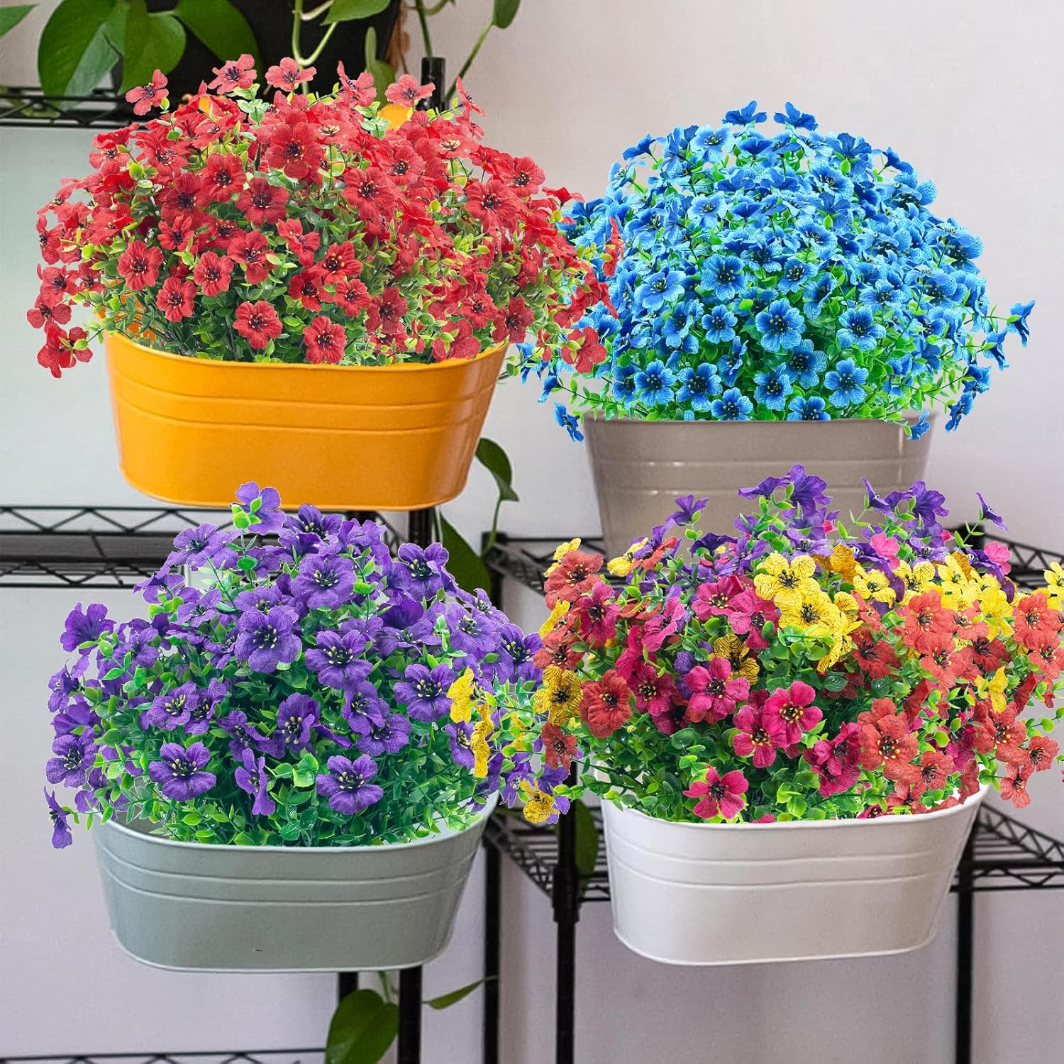 NOV FIRE Artificial Flowers 8 Bundle Mix Colors