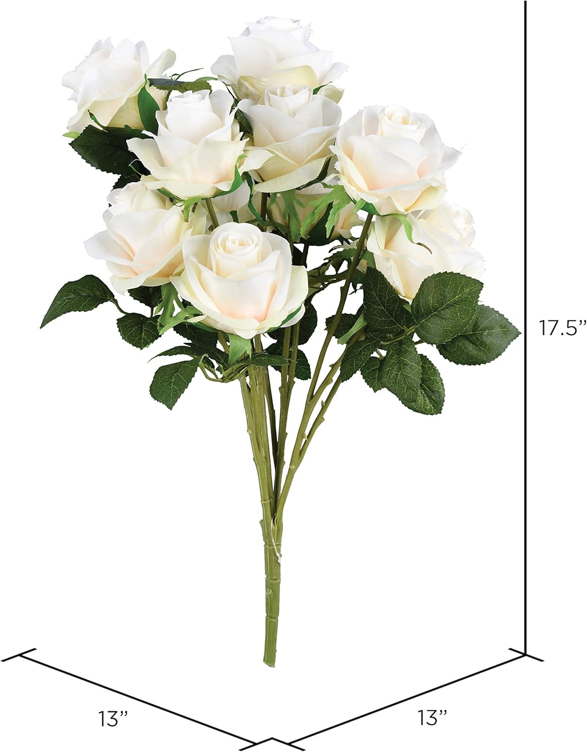 Vickerman Artificial White Rose Bush 175 Inch