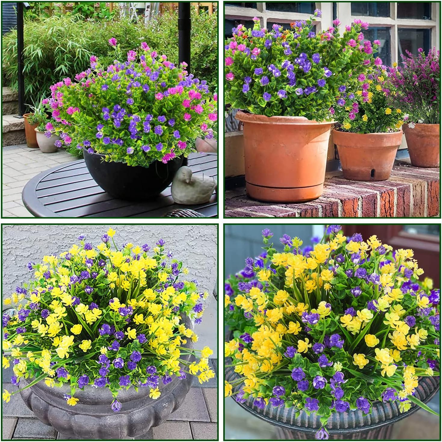12 Bundle Artificial Flowers for Outdoor Decoration