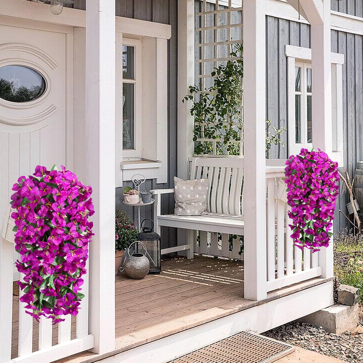 2 pcs Artificial Bougainvillea Flowers for Outdoor Decoration