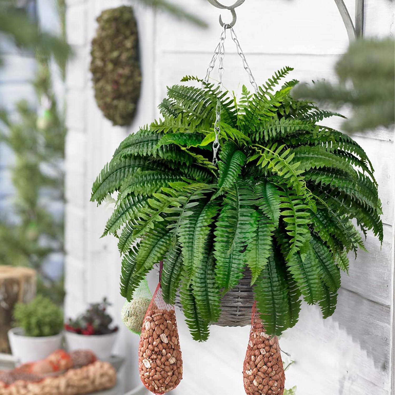DACHUI 48 Inch Artificial Boston Fern Bush 88 Branches