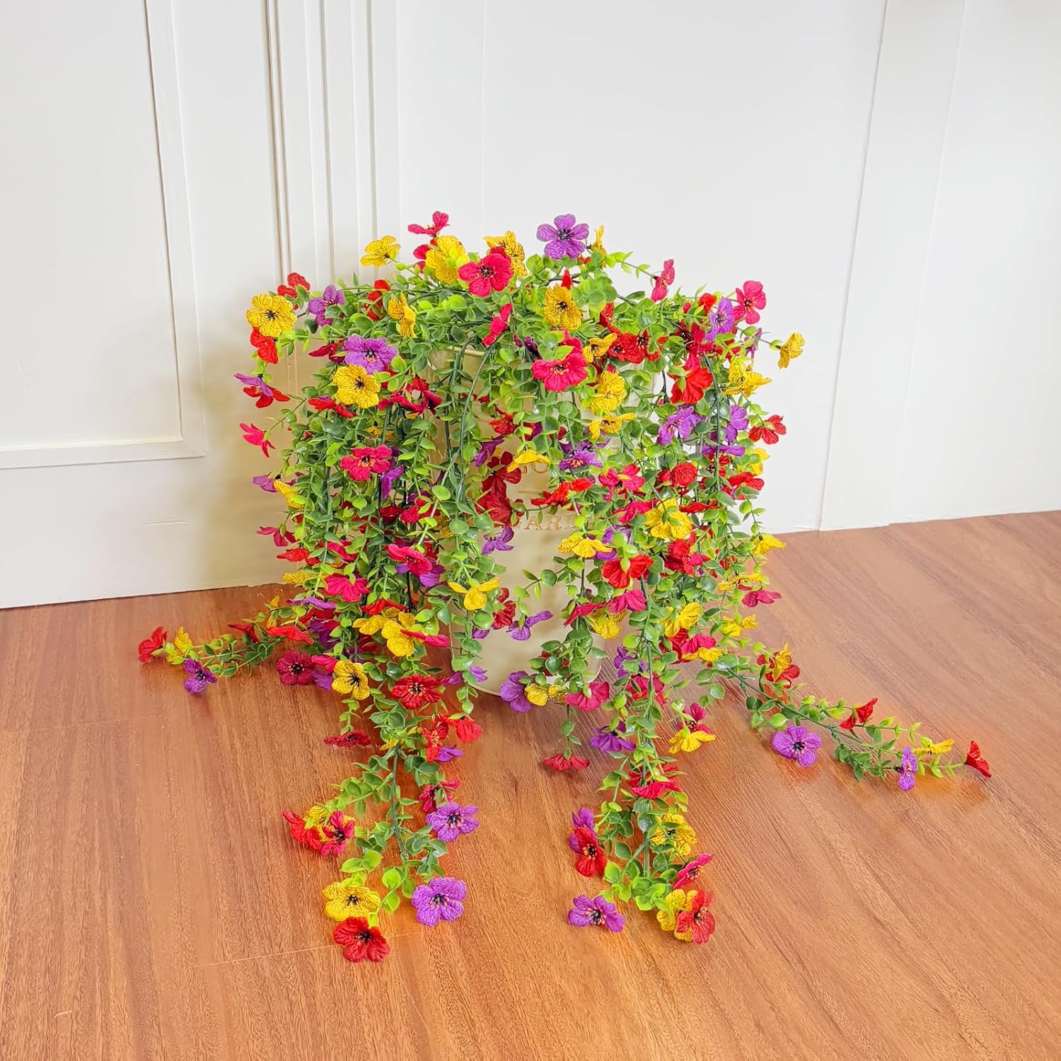 TURNMEON 4 Pcs Artificial Hanging Flowers Set