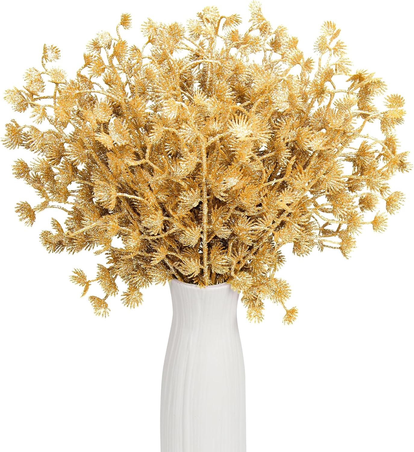 RECUTMS 20 Pack Glitter Artificial Christmas Branches