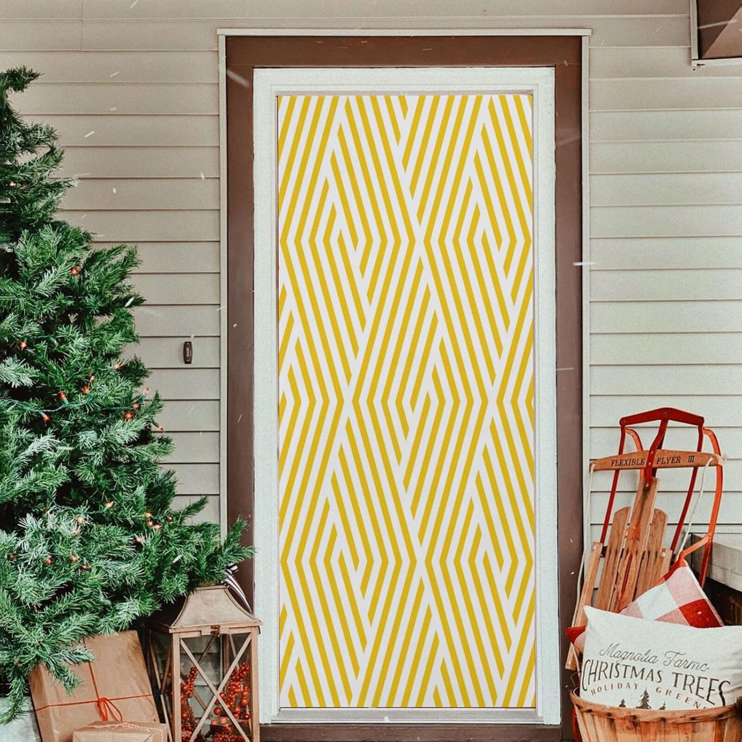 Susiyo Abstract Geometric Halloween Door Cover 32x79 in