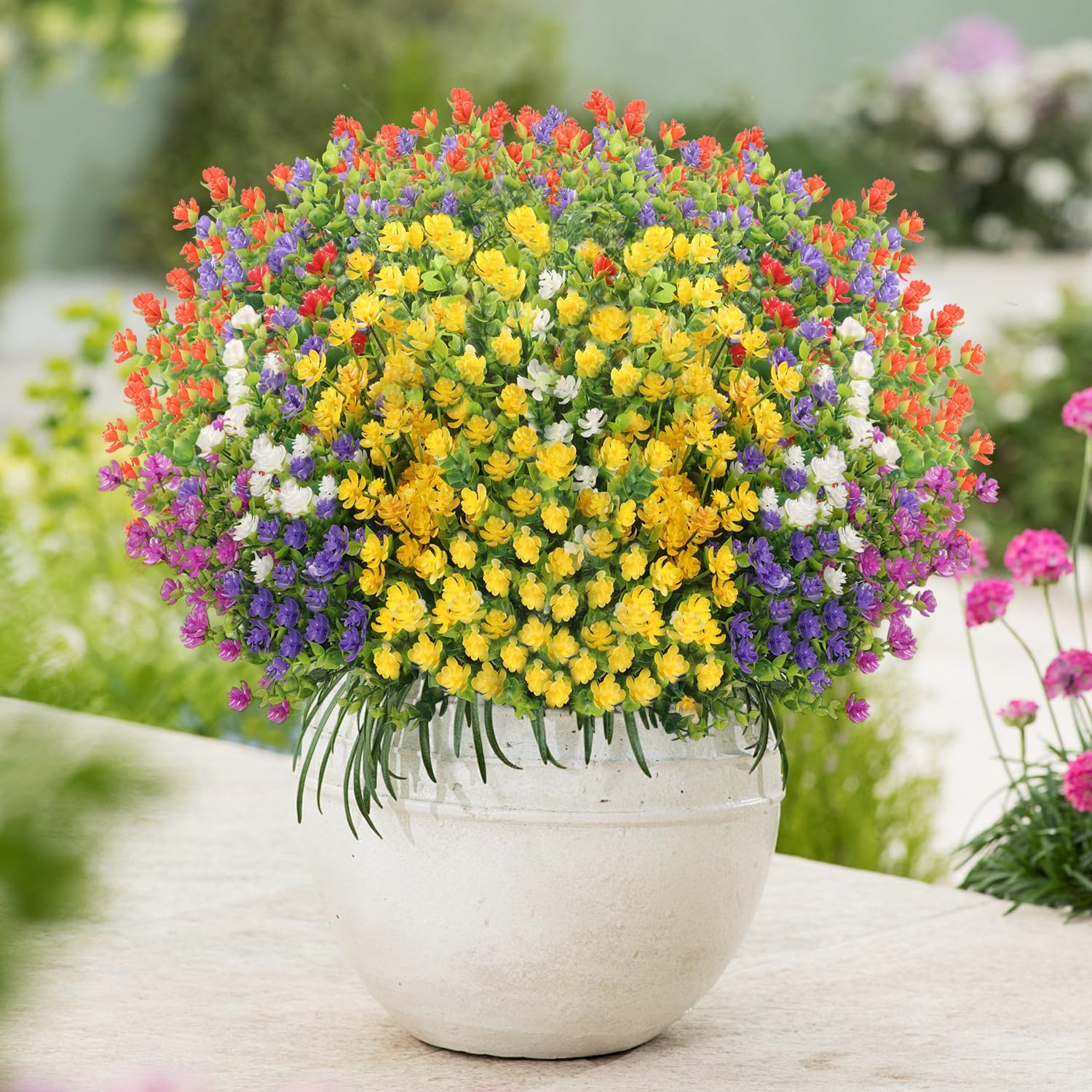 20 Bundles Artificial Flowers for Outdoor Decor
