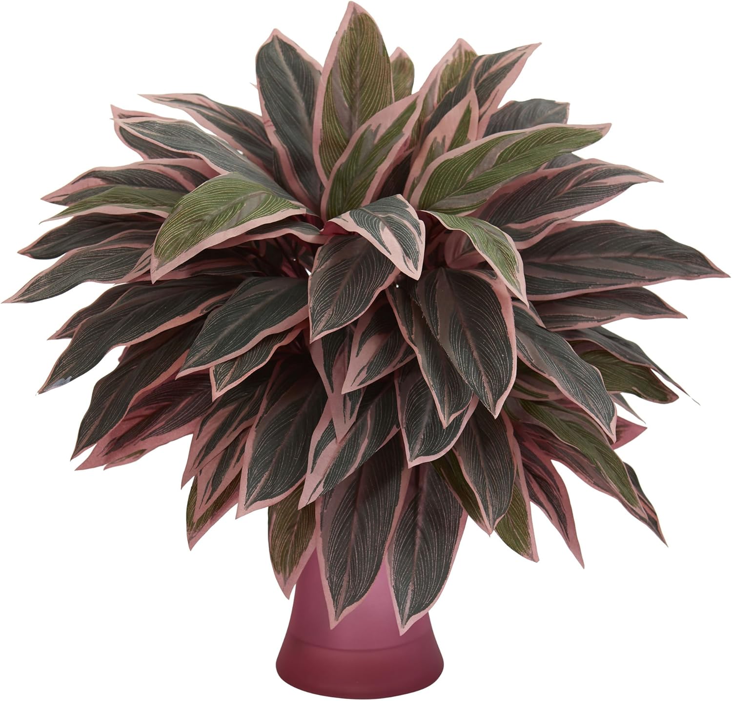 Nearly Natural Caladium Rose Vase Artificial Plant Green