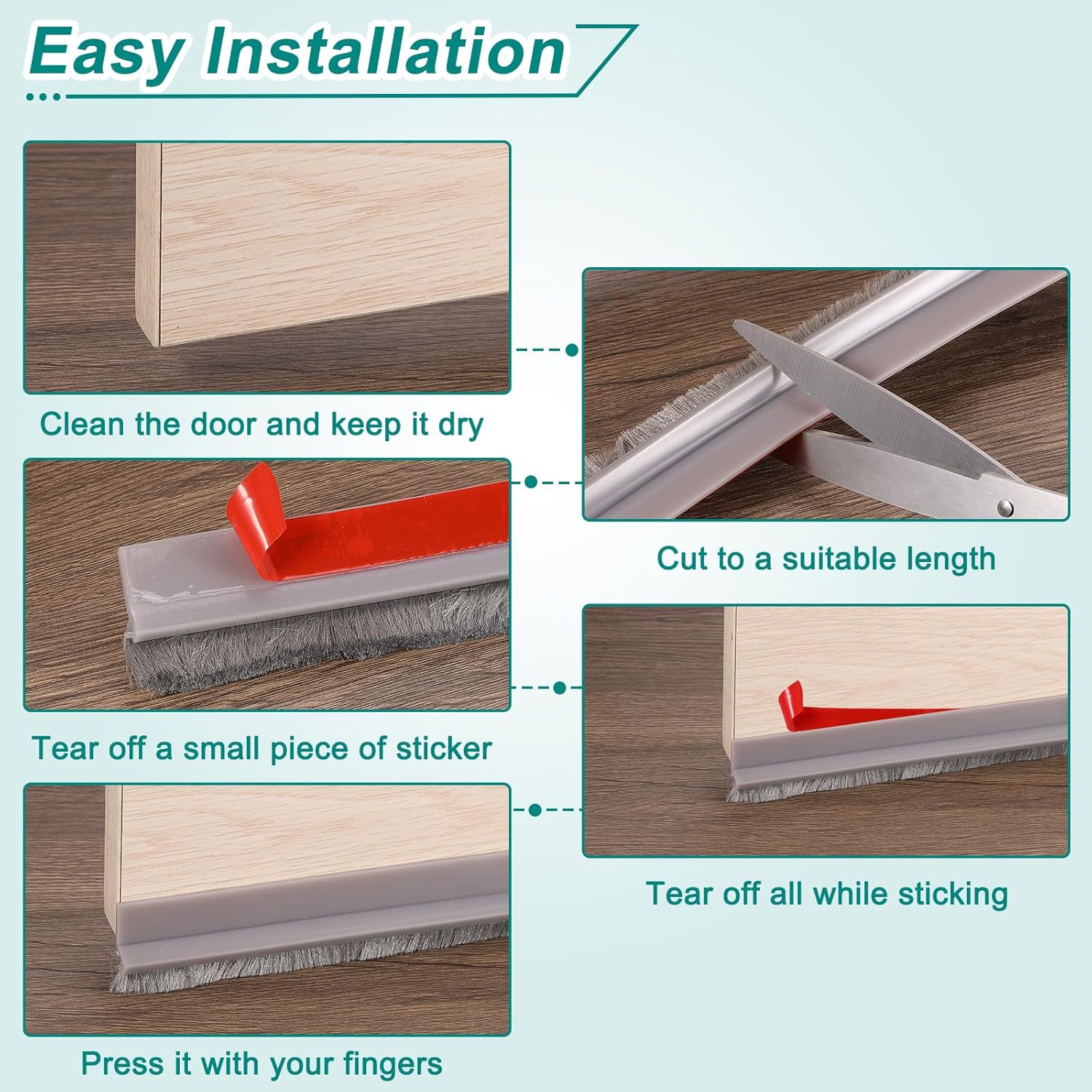 UXCELL Door Sweep 2 x 40 Draft Stopper for Doors