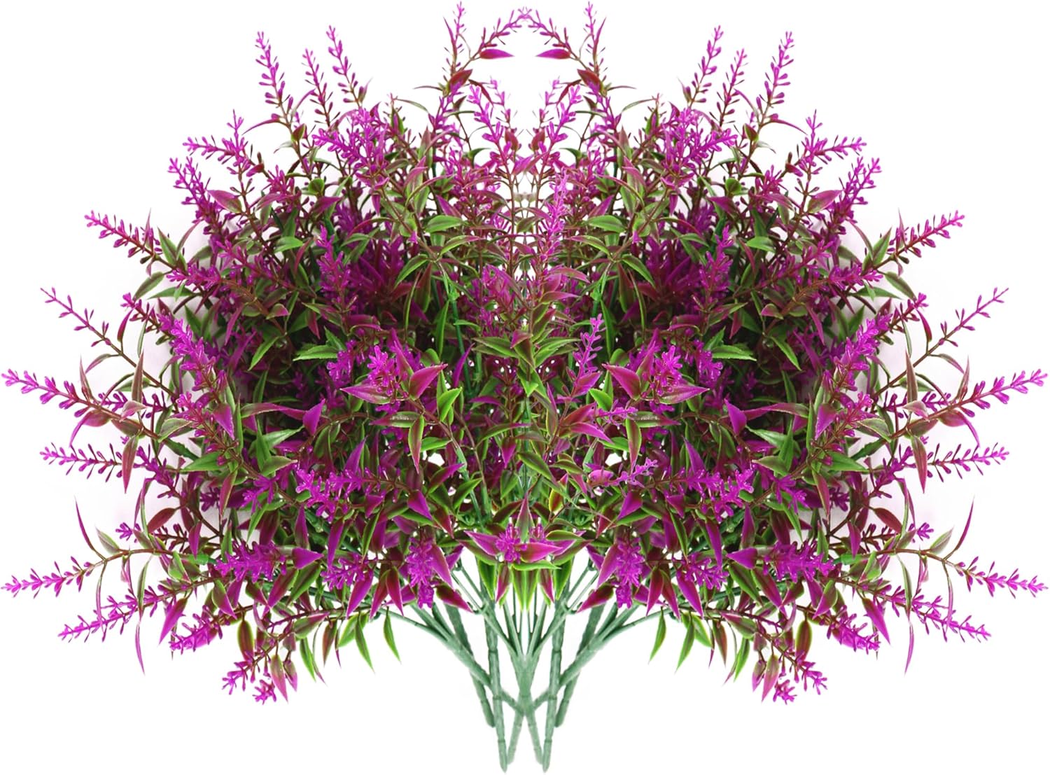 Fuchsia Lavender Faux Plants 8 Bundles UV Resistant Artificial Flowers