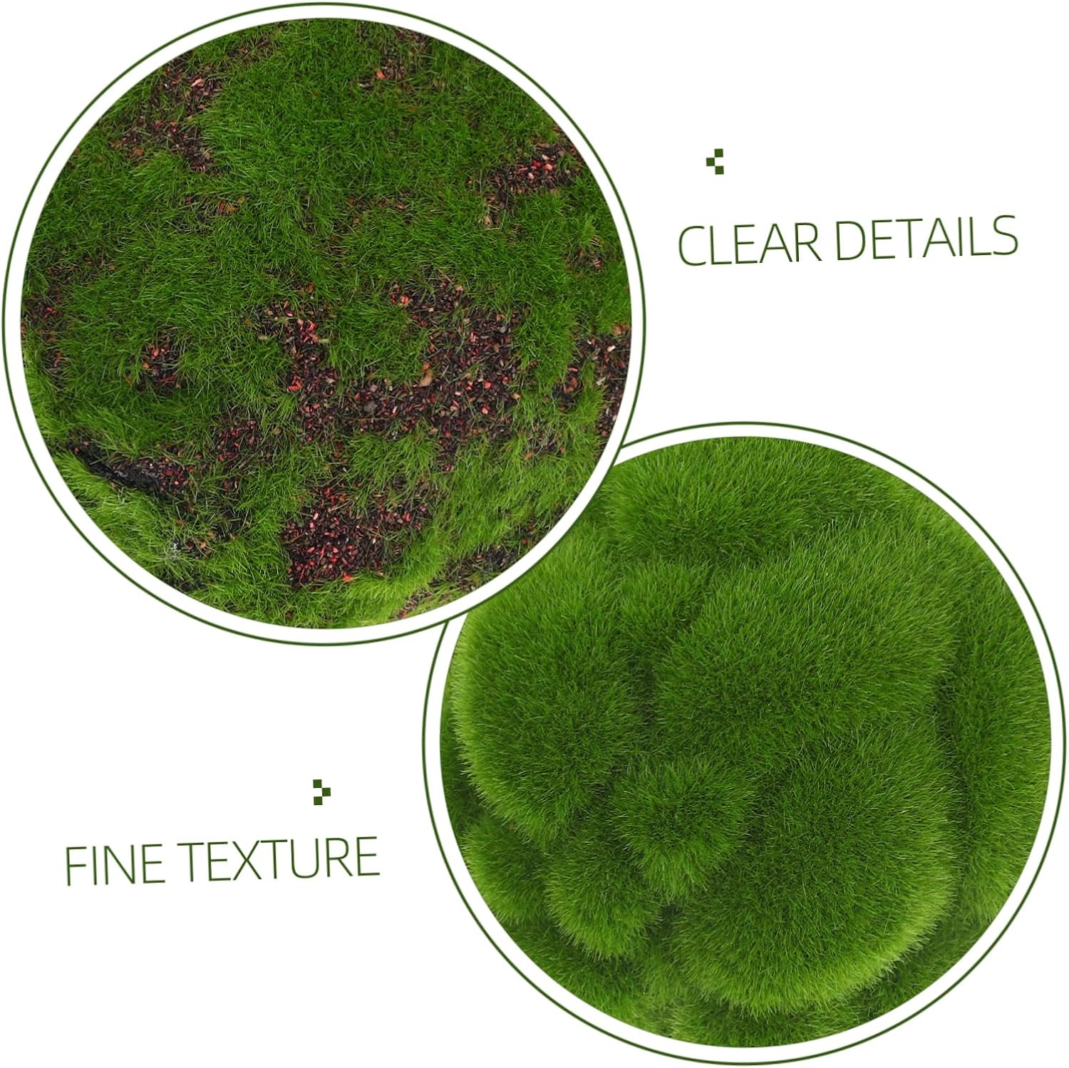 2pcs Artificial Moss Spheres Flocked Foam Greenery Decor Balls