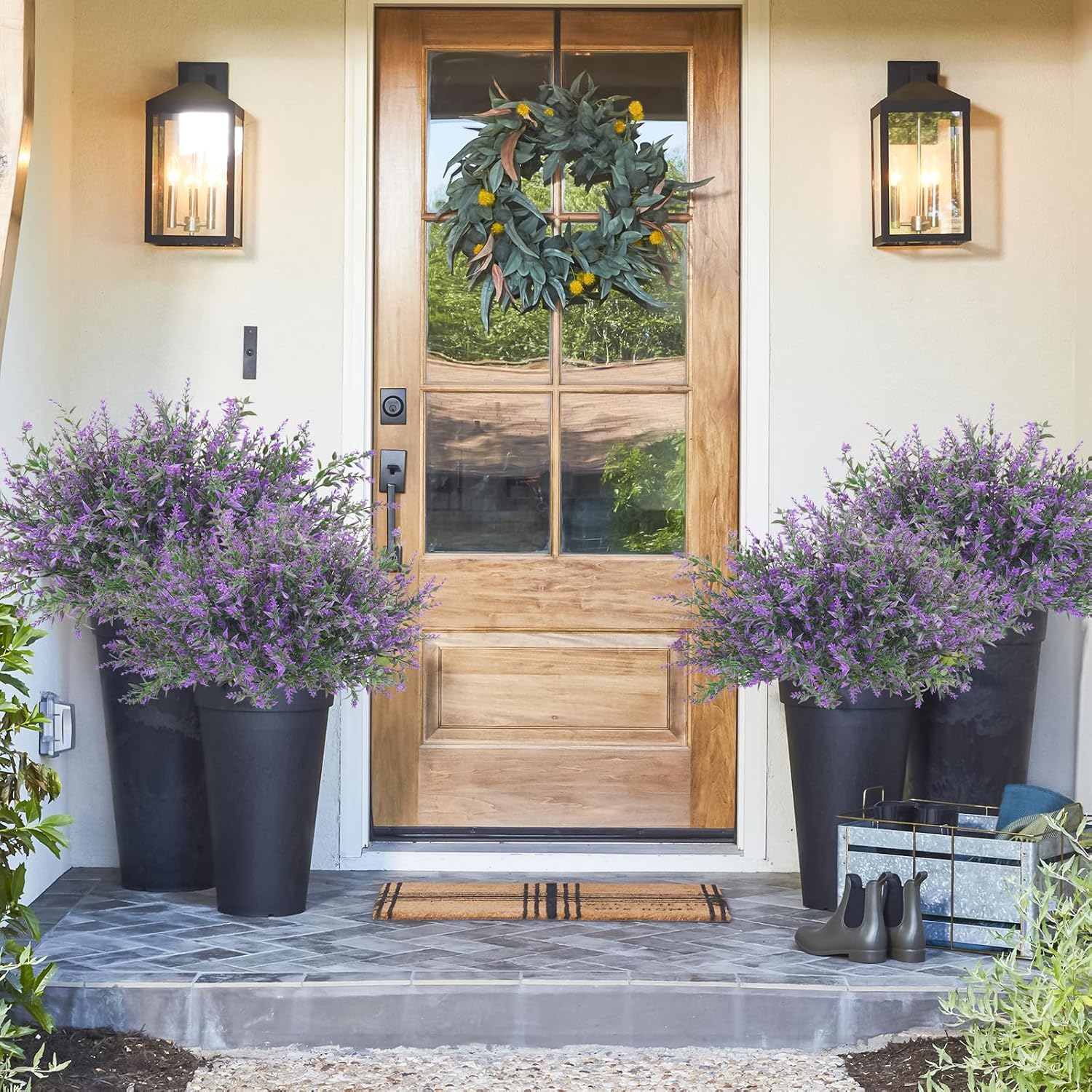 Krissing 80-Piece Outdoor Lavender Artificial Flowers