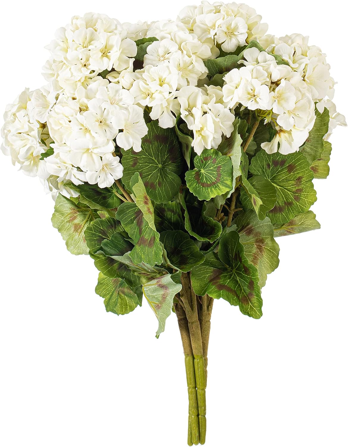 Vickerman 18 Inch Artificial White Geranium Bush 4 Pack