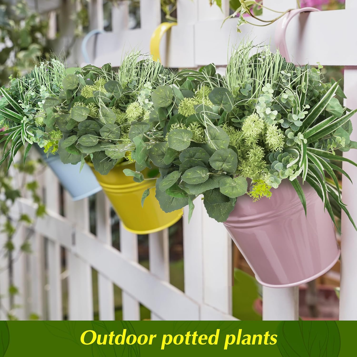 24Pcs Artificial Greenery Plant Bundle for Outdoor Decor