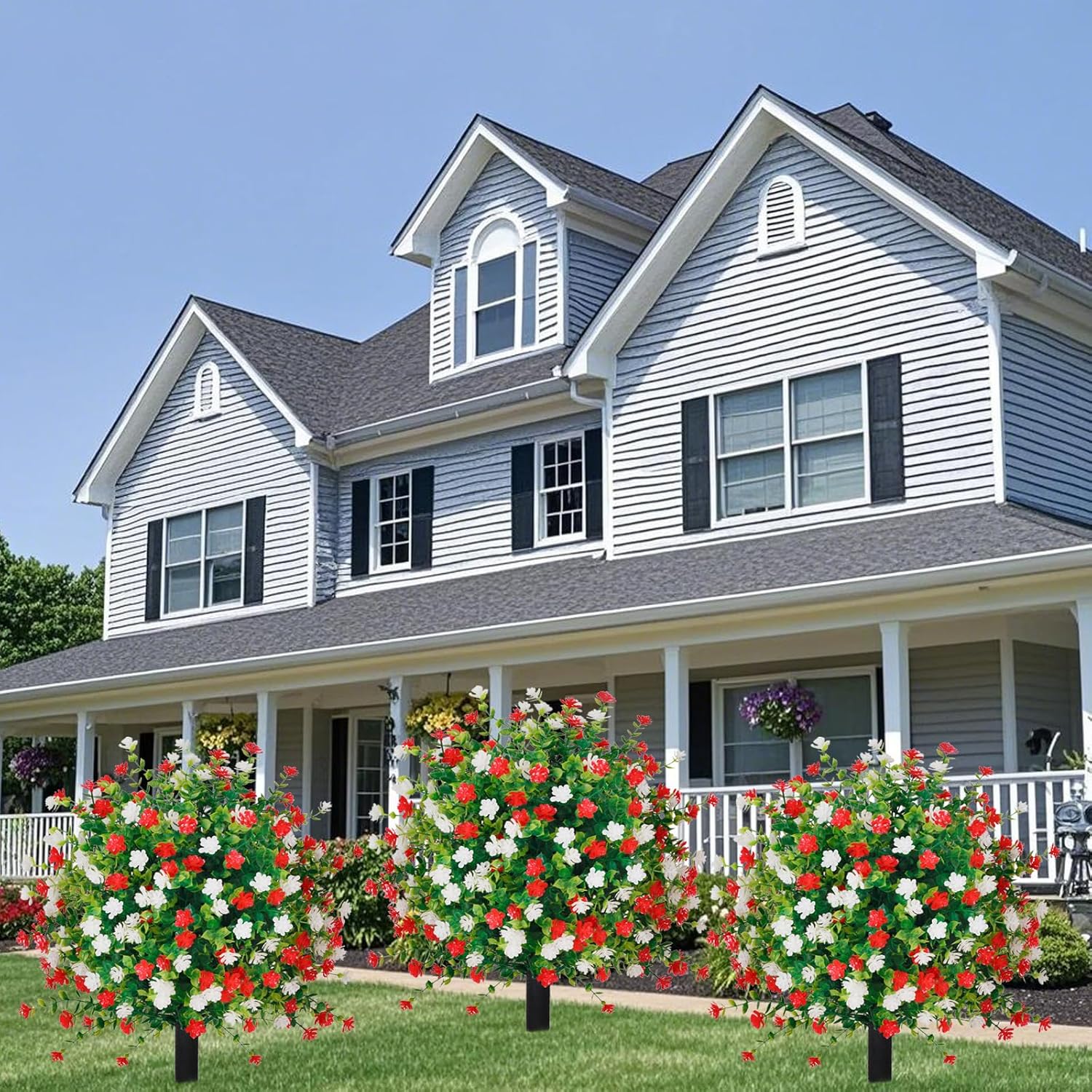 Artificial Topiary Ball with Ground Spike Set of 2