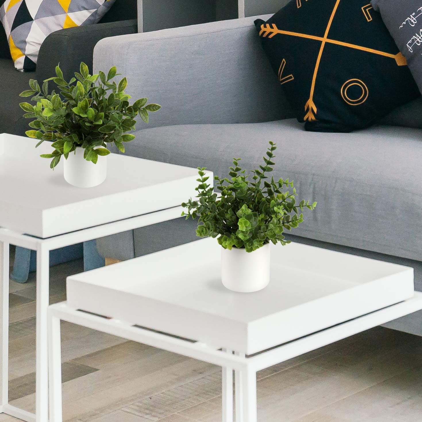 Briful Mini Fake Plants Set of 2 Eucalyptus Rosemary