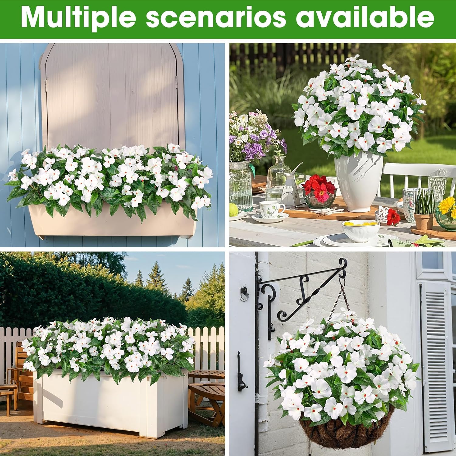 5 Pcs Artificial Flowers for Outdoor Decorations
