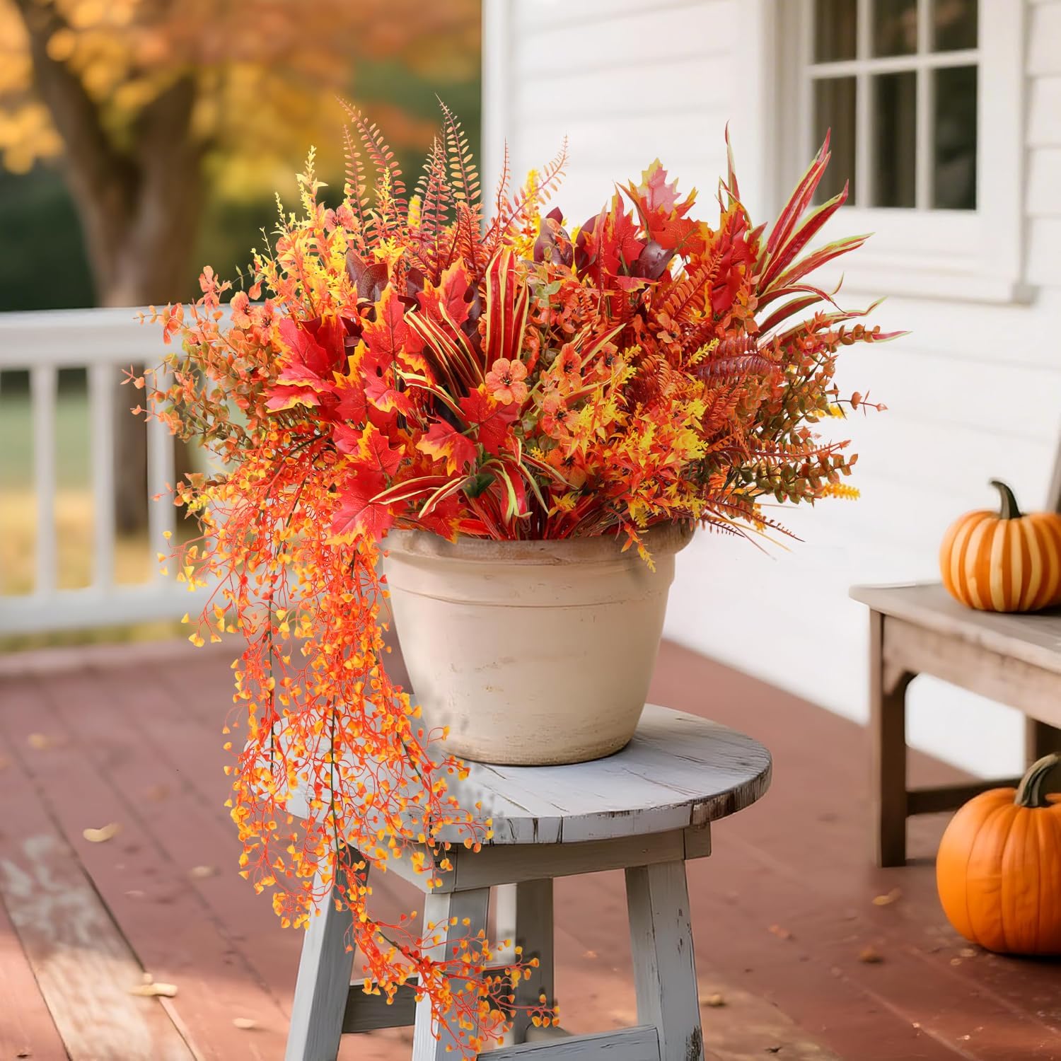15 Bundles Artificial Plants Fall Greenery Outdoor Decor