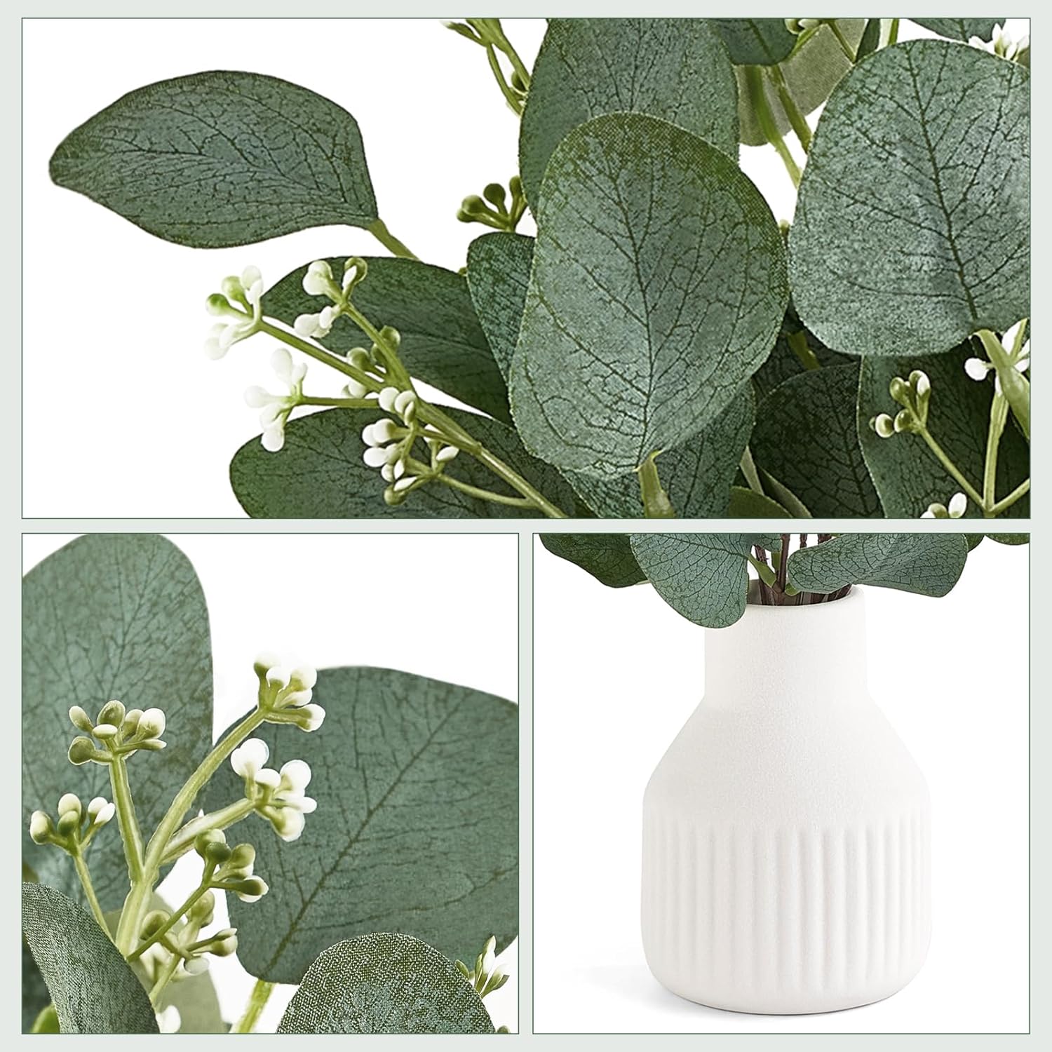 Dahey Artificial Eucalyptus Plants in Ceramic Vase Centerpiece Decor