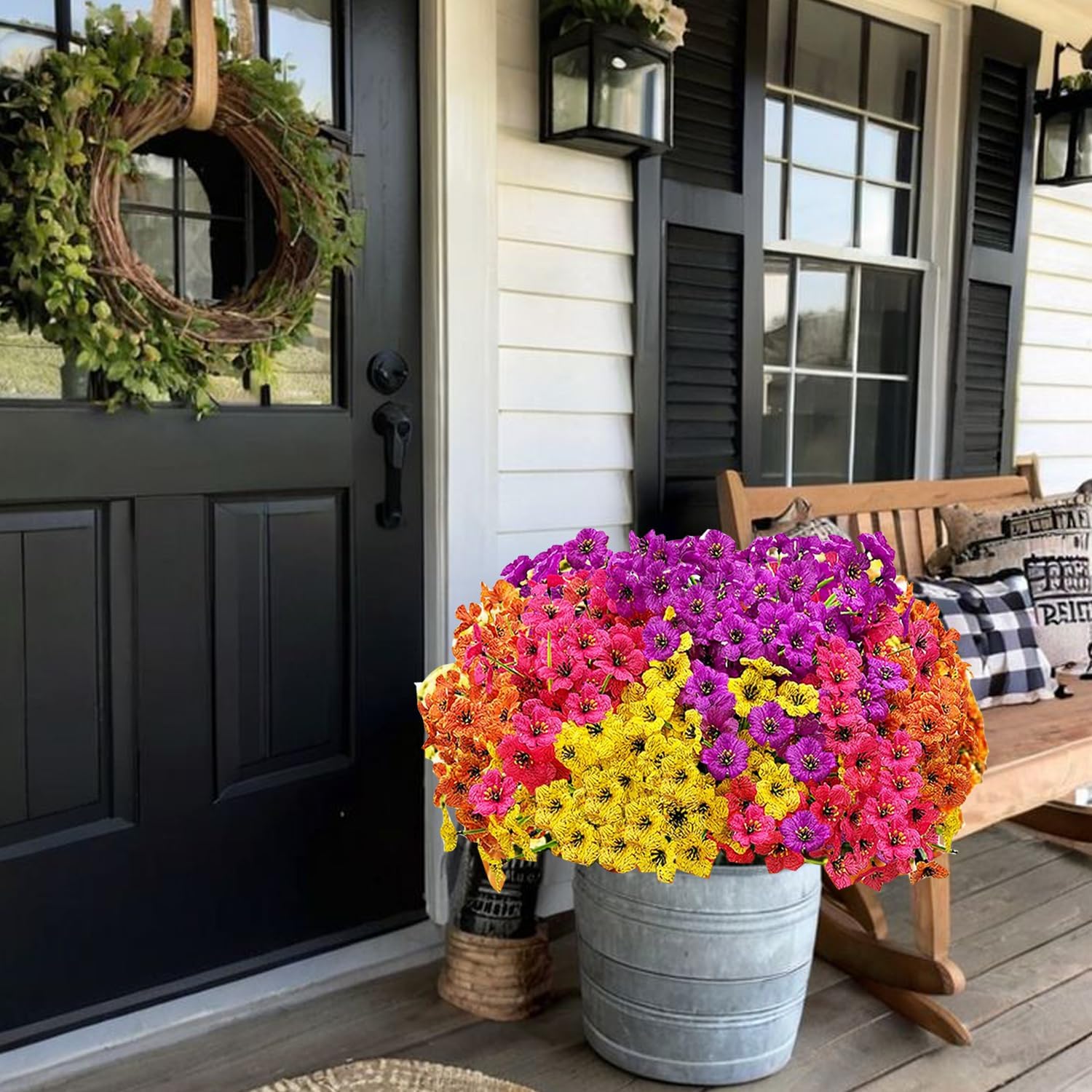 20 Bundles Artificial Flowers for Outdoor Decor 1