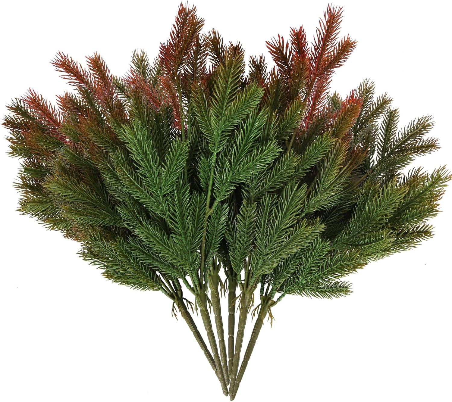 Red Artificial Pine Branches 6Pcs 165In Christmas Decor