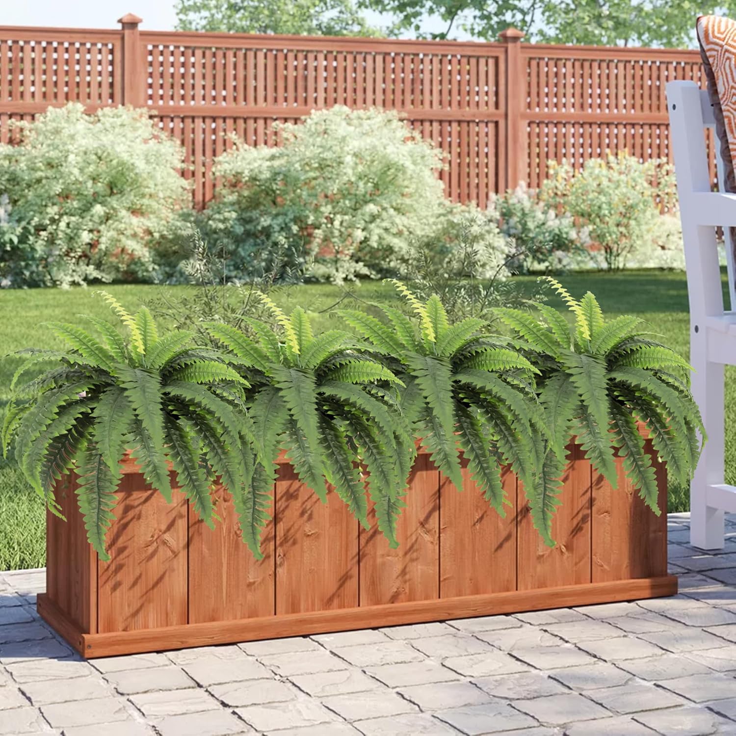 33 Inch Artificial Boston Ferns 2pcs Hanging Plant