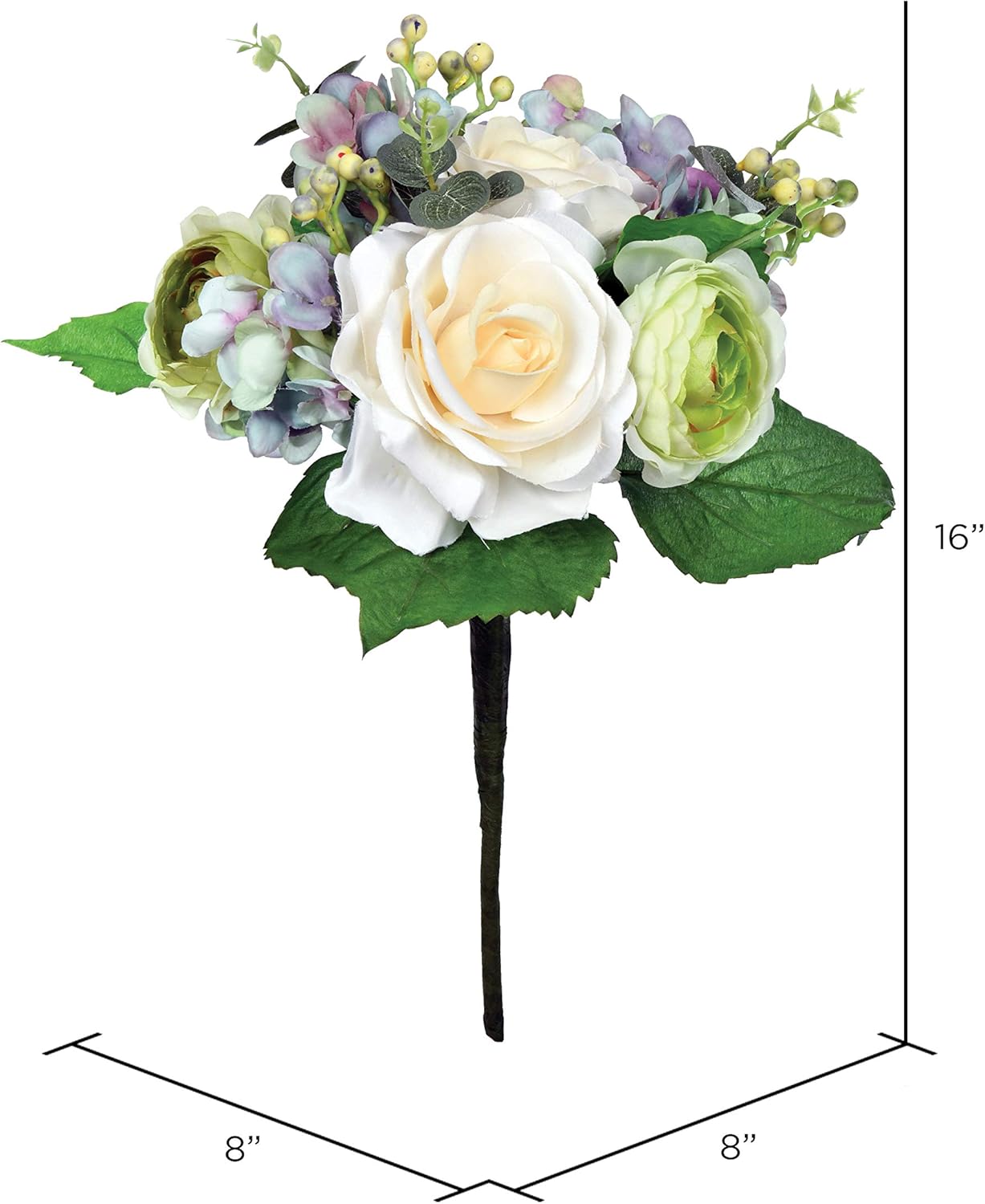 Vickerman 16 Inch White Hydrangea Bush Artificial