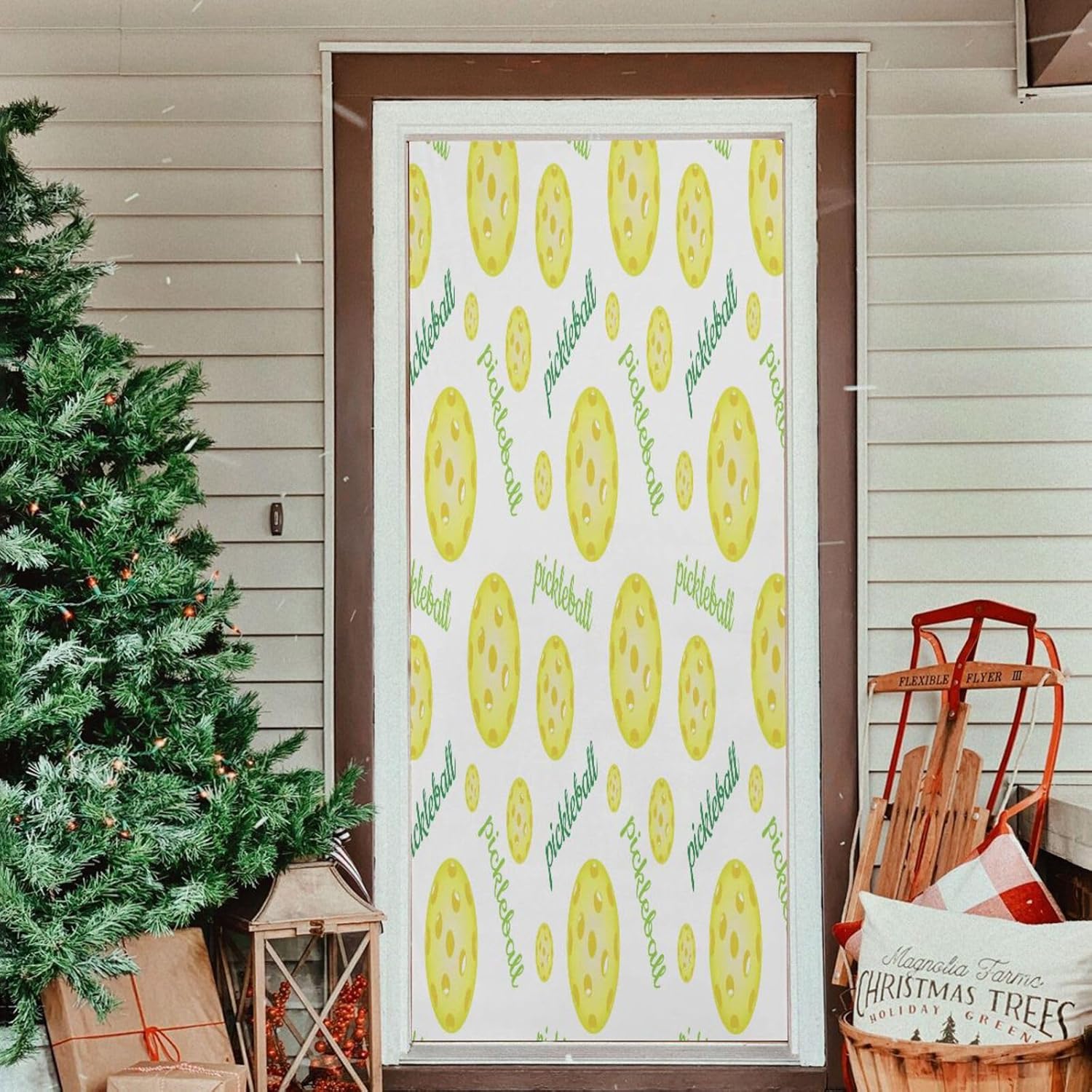 Susiyo Yellow Pickleball Halloween Door Cover