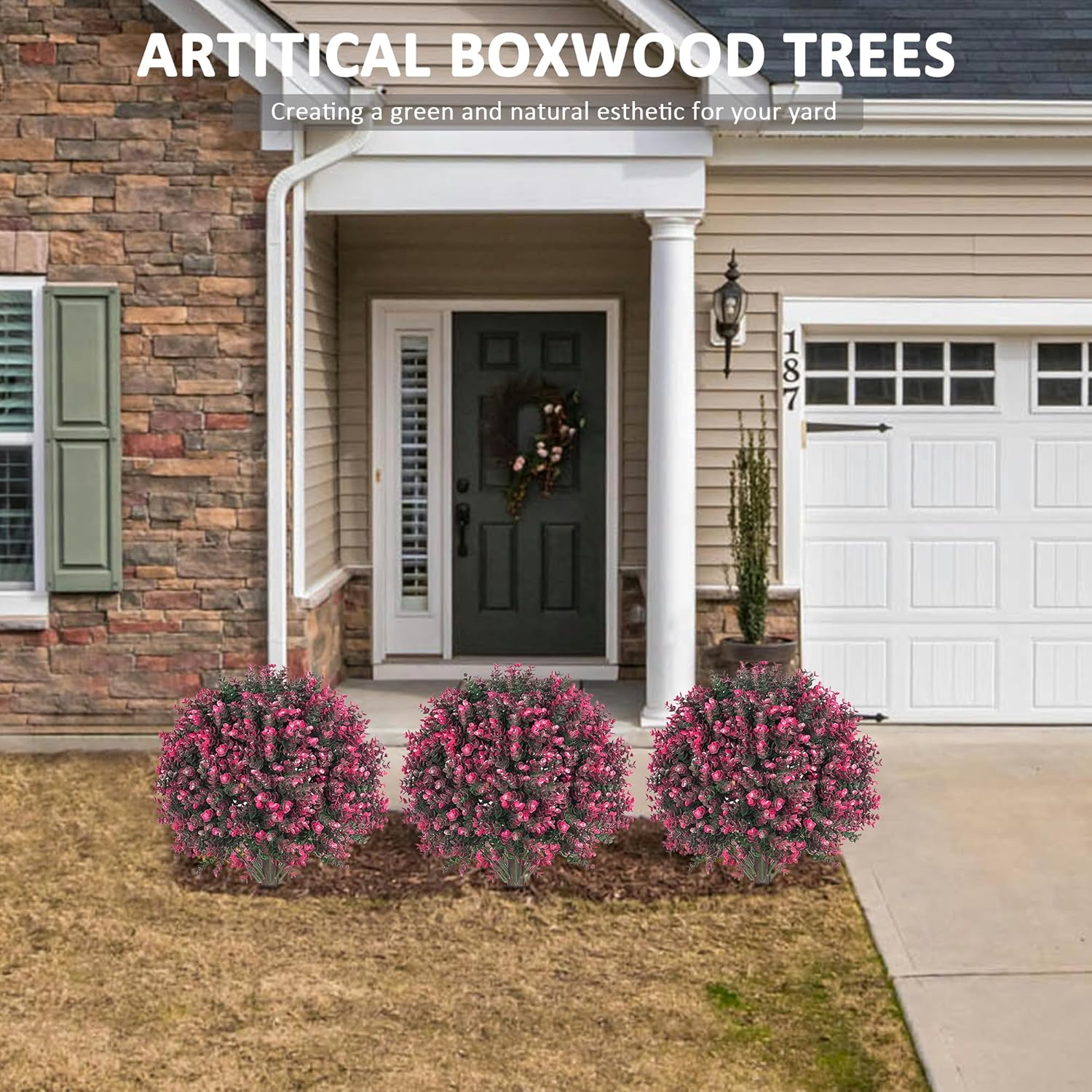 Artificial Rose Boxwood Topiary 27 Inch 2 Pack