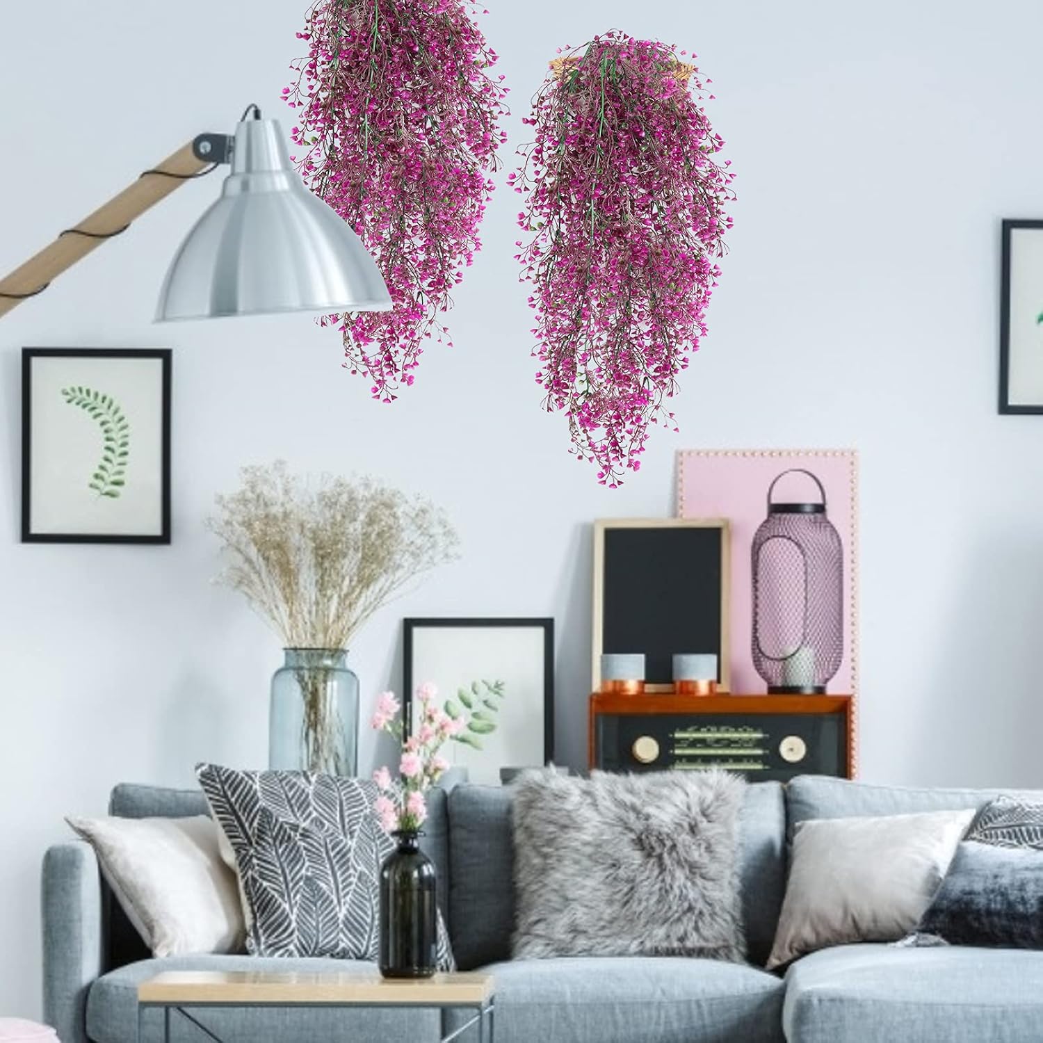RECUTMS Artificial Ferns Plants for Wall Garden Room Wedding