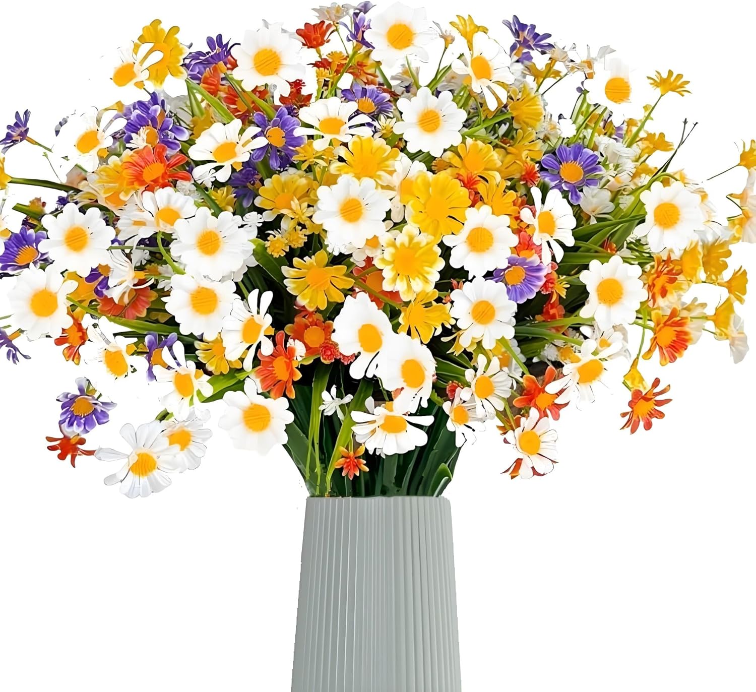 8 Bundle Artificial Daisy Flowers for Outdoor Decoration