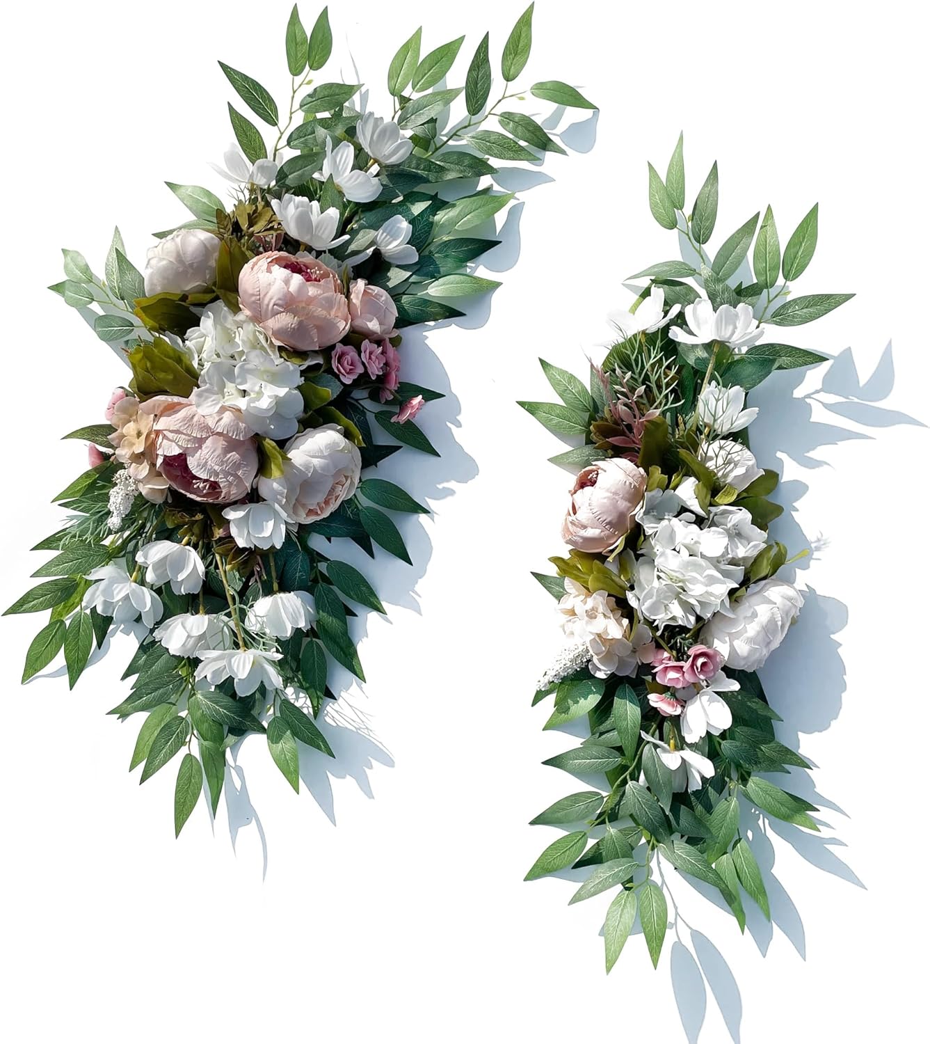 Wedding Arch Flowers 2pcs Artificial Eucalyptus and Peony Decor Set