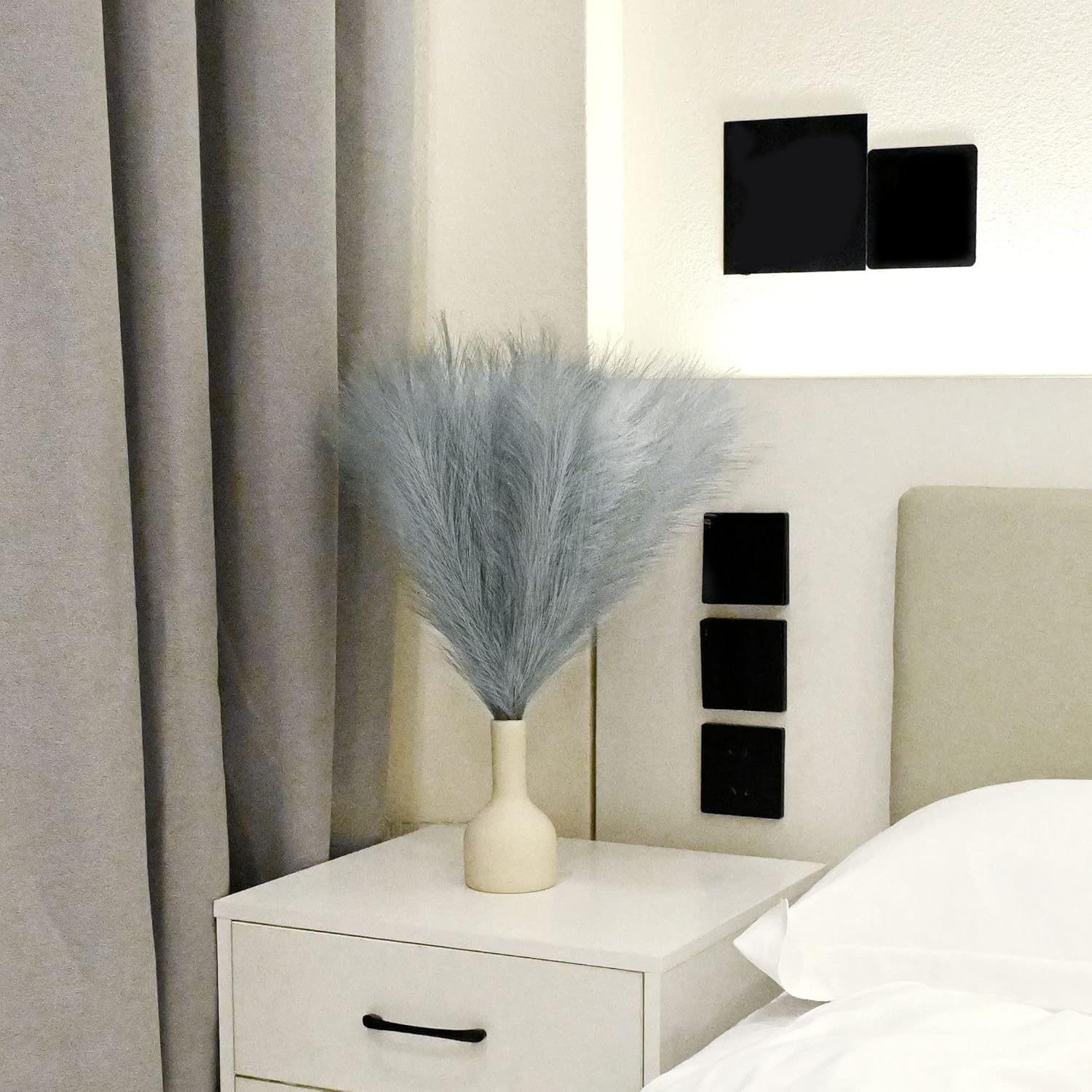 6 PCS Faux Pampas Grass Arrangement Grey 1