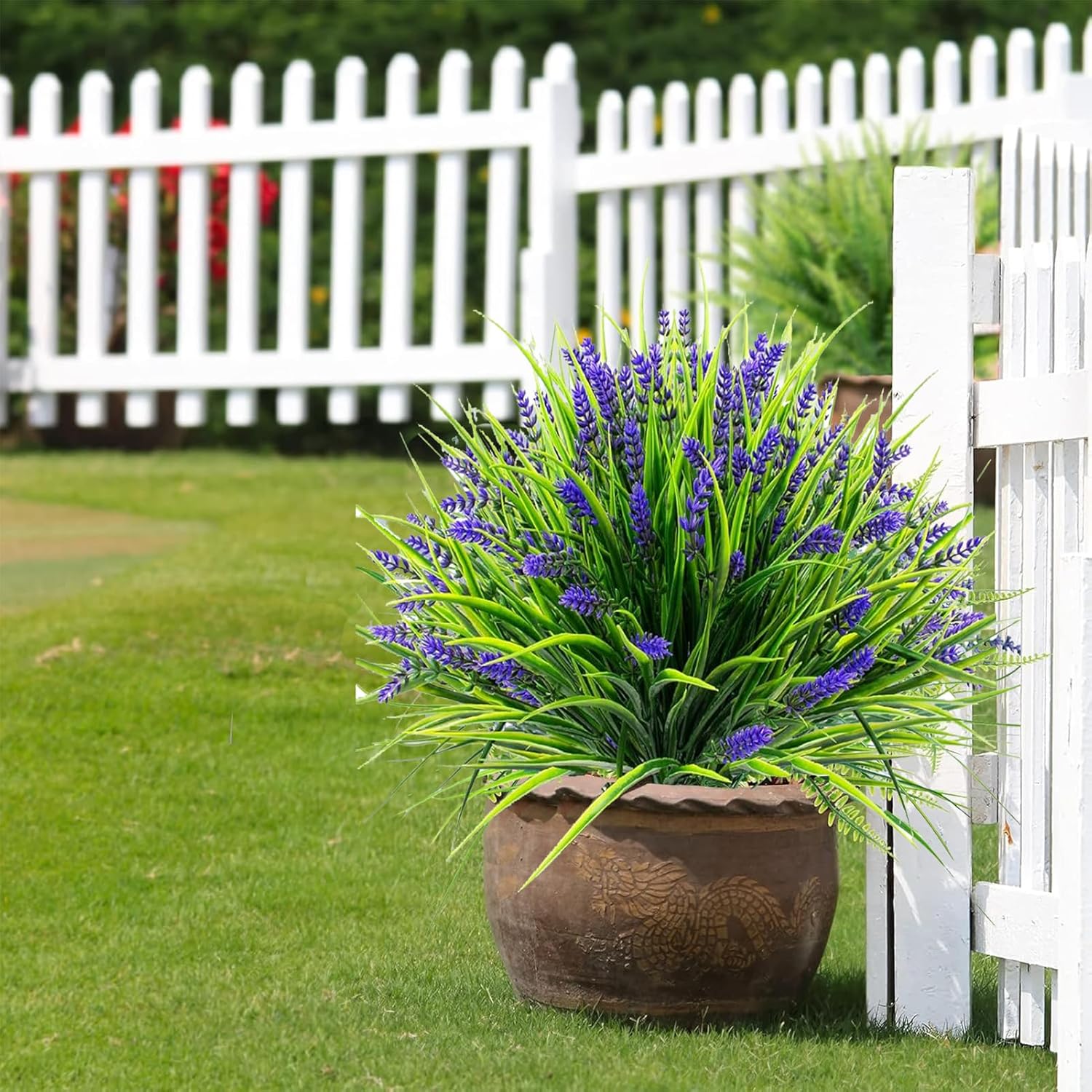 Toprooms Artificial Plants Outdoor 12 Bundles Purple