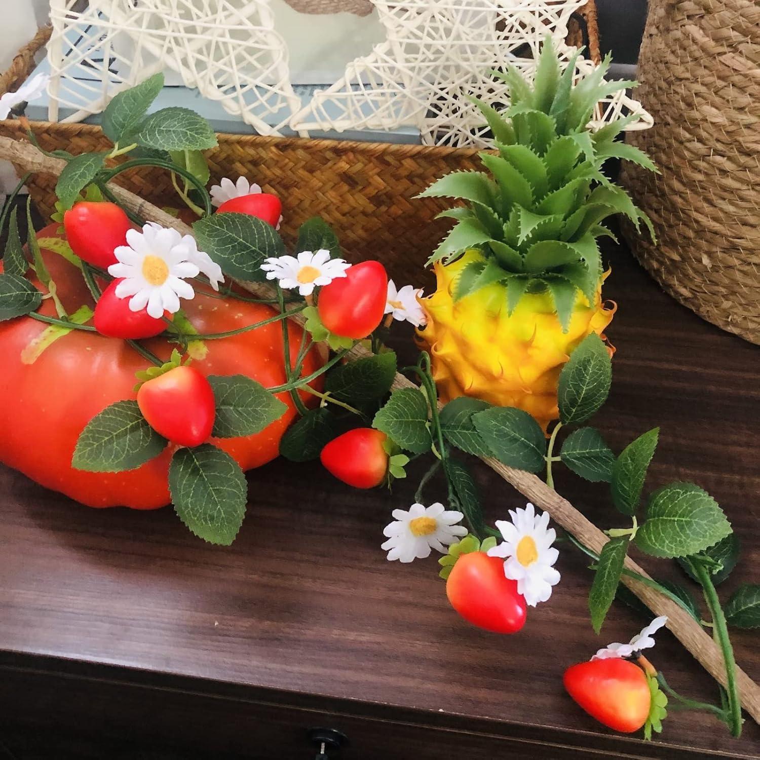 Artificial Strawberry Flower Vine Garland Wedding Decor