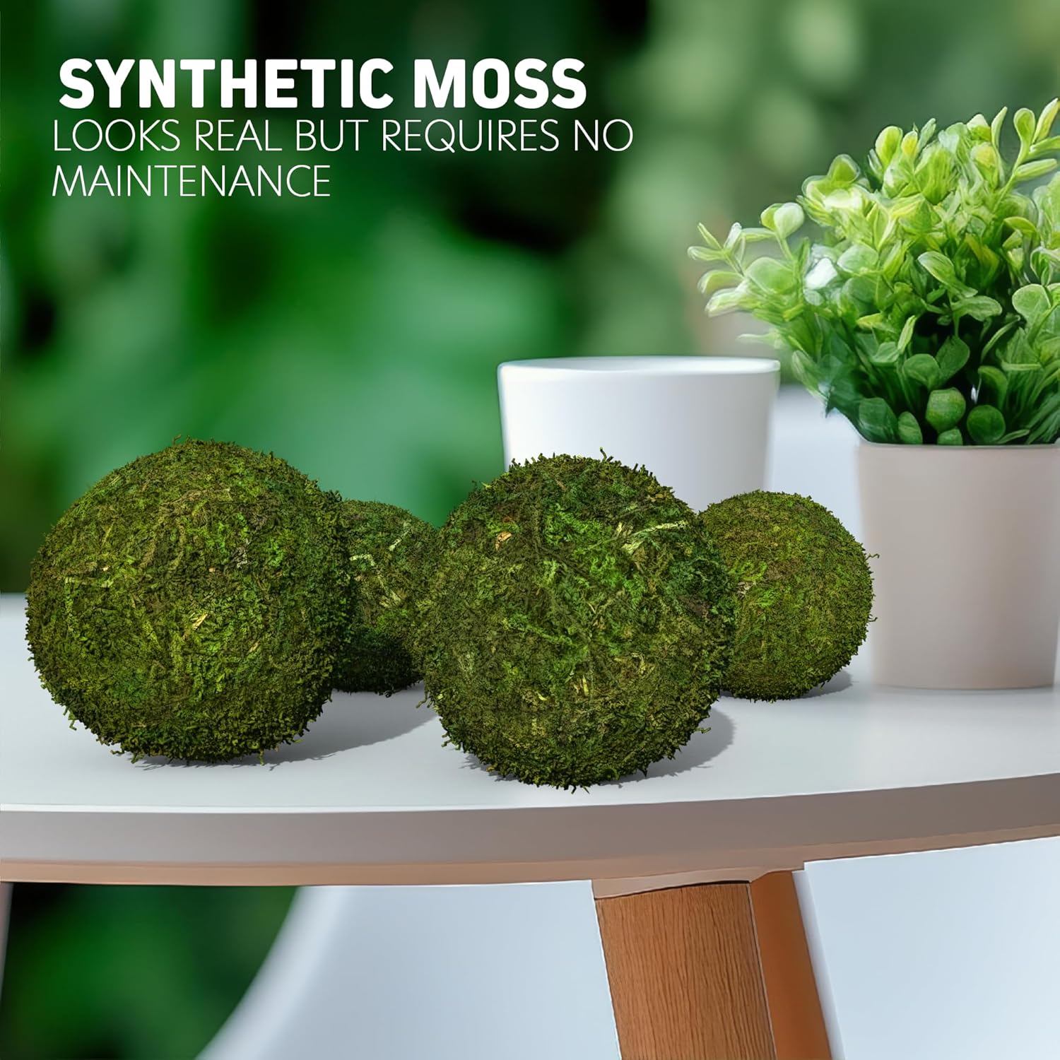 Pack of 23 Artificial Moss Balls Green Decor Set