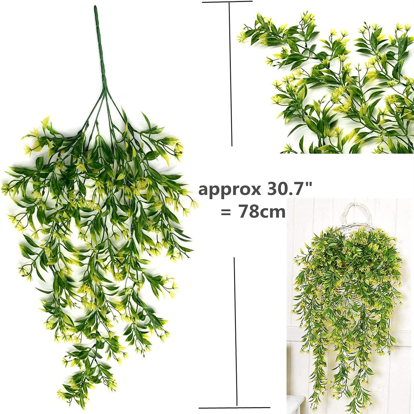 Yellow Artificial Hanging Vine Flowers Decor 4 Pack
