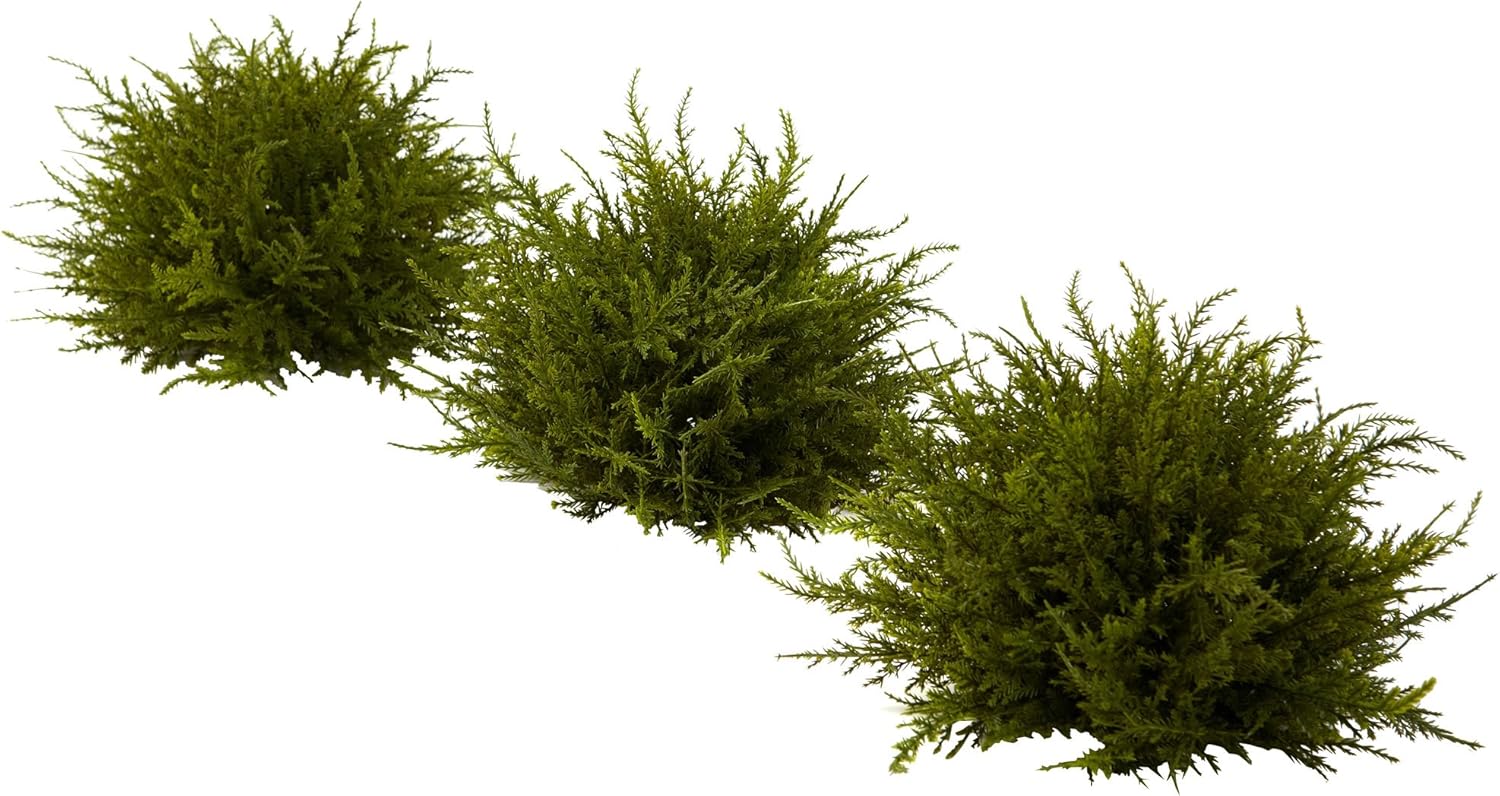 Nearly Natural 4949-S3 Cedar Balls Green Set of 3