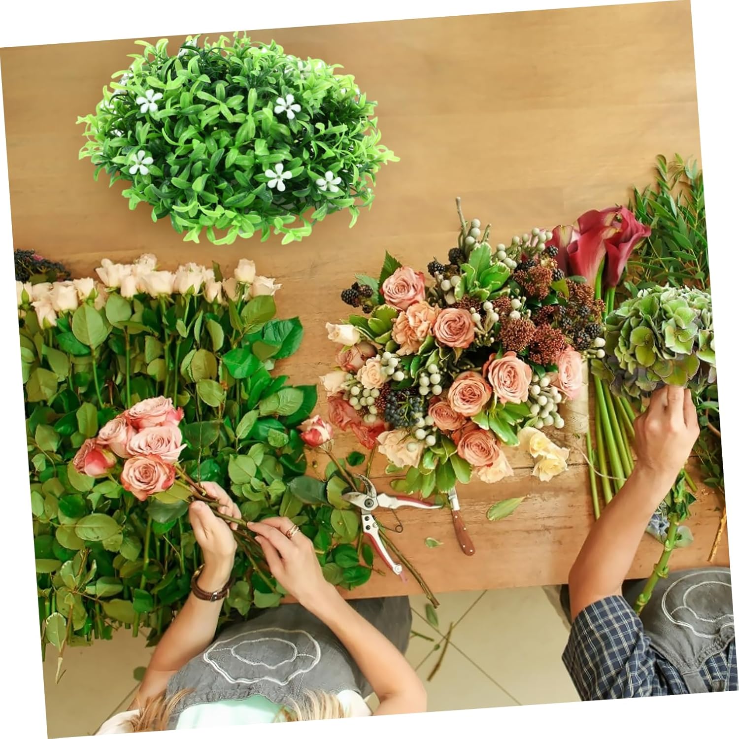Artificial Grass Ball Pendant Lightweight Decor for Ceiling