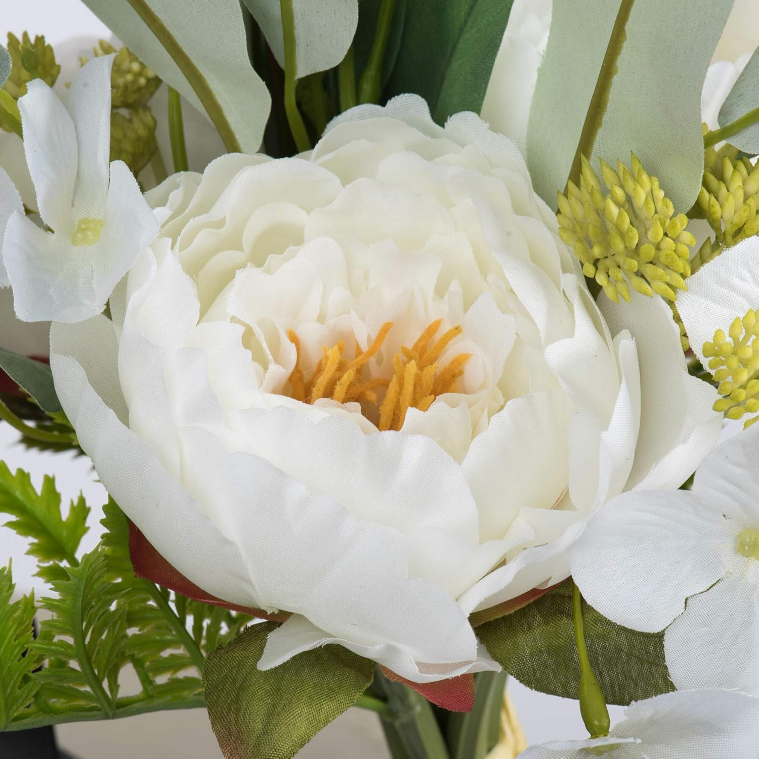 Vickerman Artificial White Peony Flowers 14 Inch 2 Pack