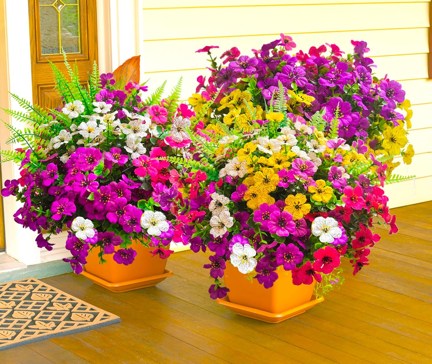 16 Bundle Artificial Flowers for Outdoor Decor