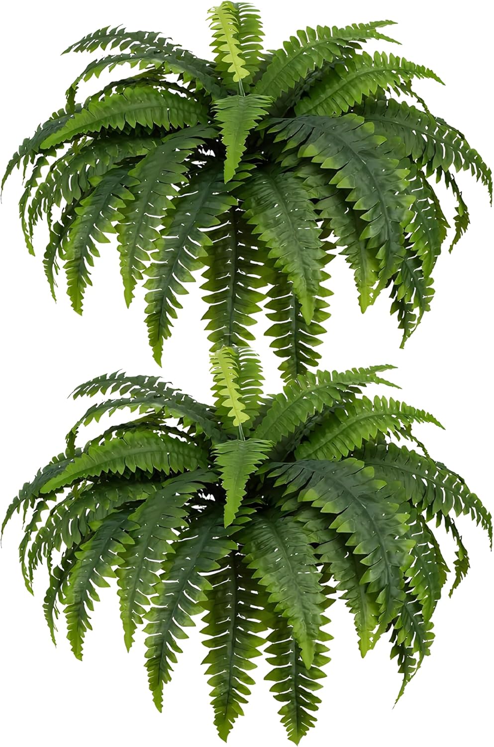 MDAL Large Artificial Boston Fern Bush Set of 2 48 Inch