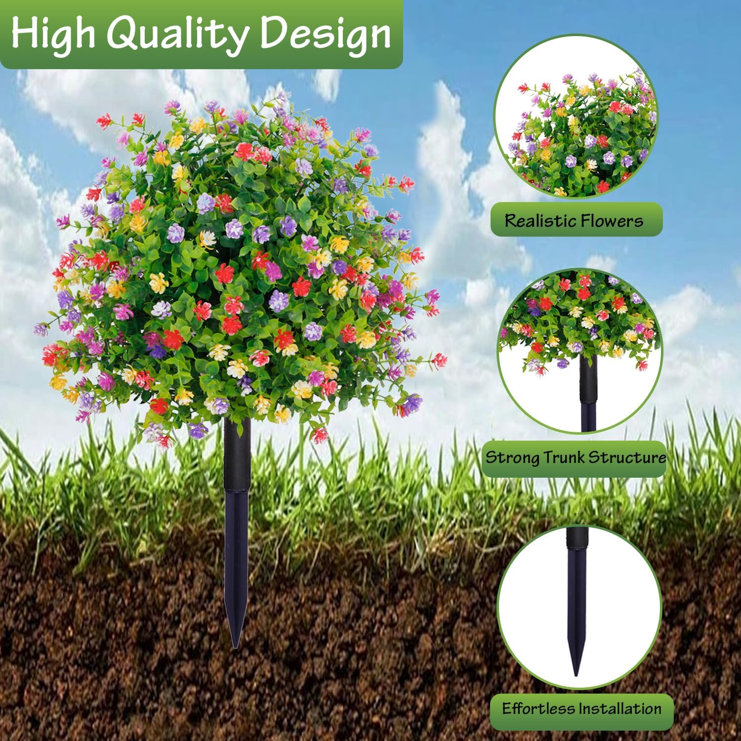 Ronyila Artificial Boxwood Ball Trees Set of 2