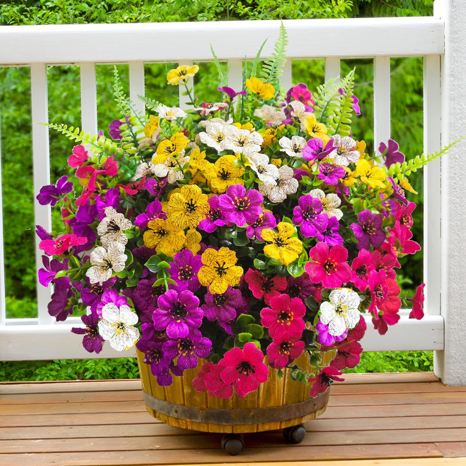 16 Bundle Artificial Flowers for Outdoor Decor