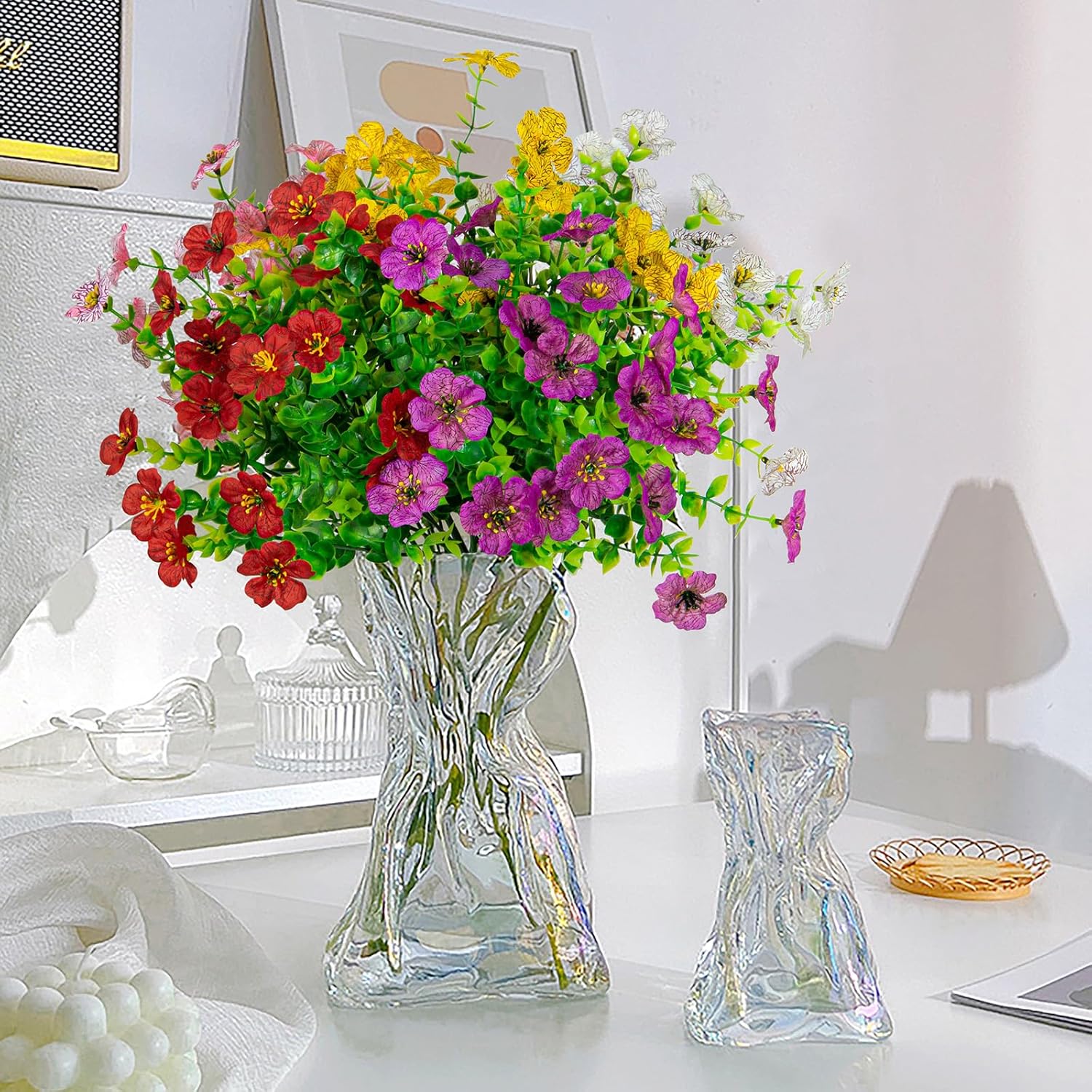 XONOR Artificial Eucalyptus Flowers for Outdoor Decor