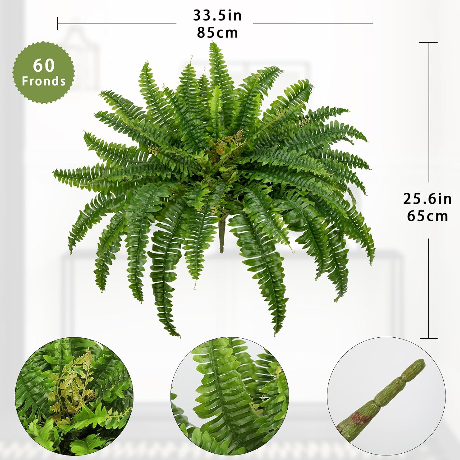 GnFlus Faux Ferns 335 Dia Artificial Plants for Outdoor