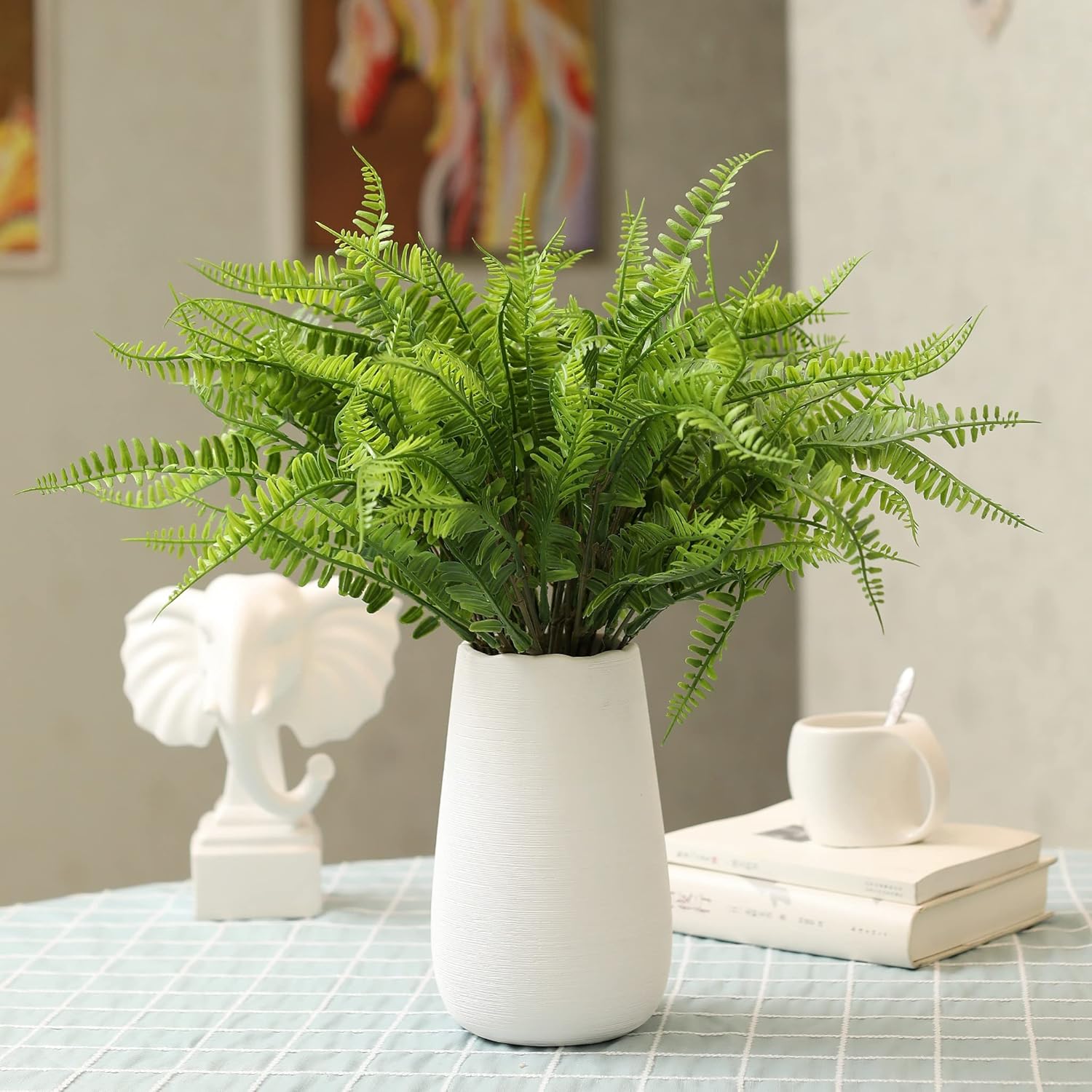 Grand Verde Boston Ferns Artificial Plants 10pcs Dark Green