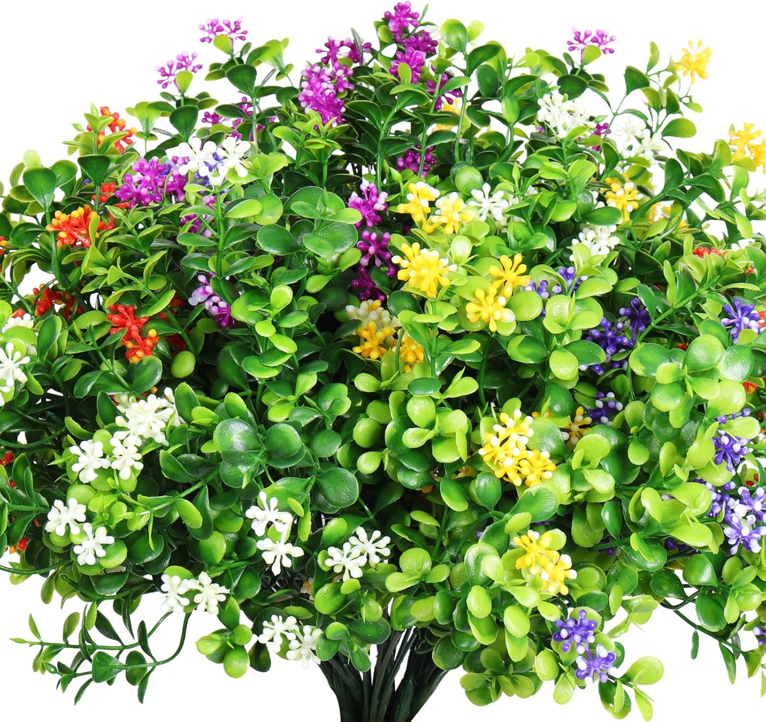 RECUTMS Artificial Shrubs with 4 Pack Hanging Plants