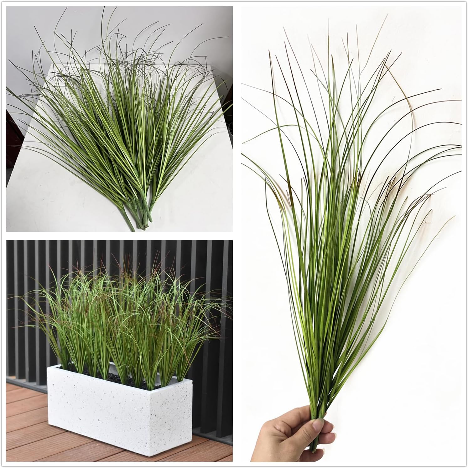 CATTREE Artificial Plants Fake Wheat Grass Tall Shrubs 8 Pcs Bundle